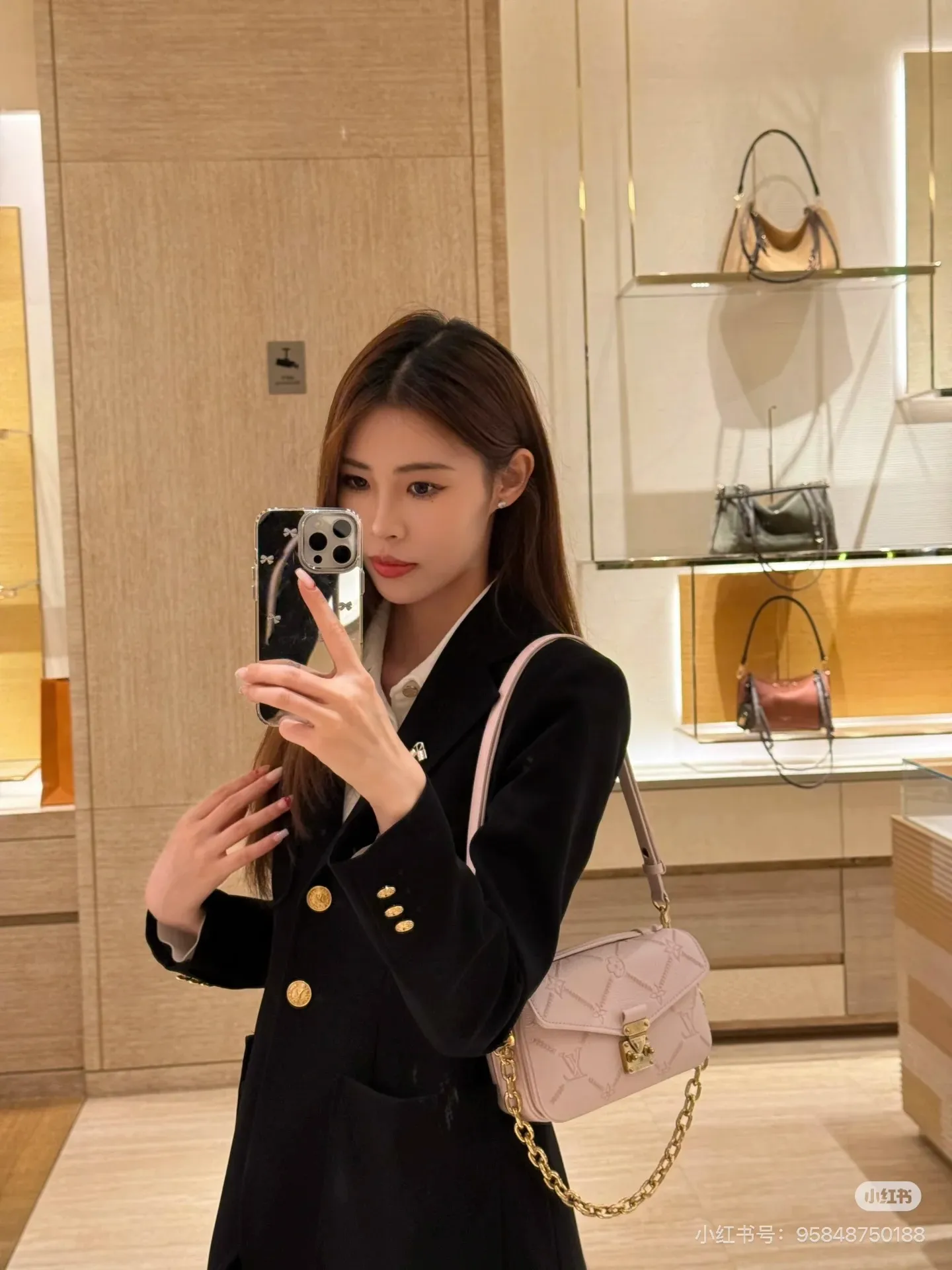 Metis Embossed Leather Shoulder Bag D36018069 — view 3