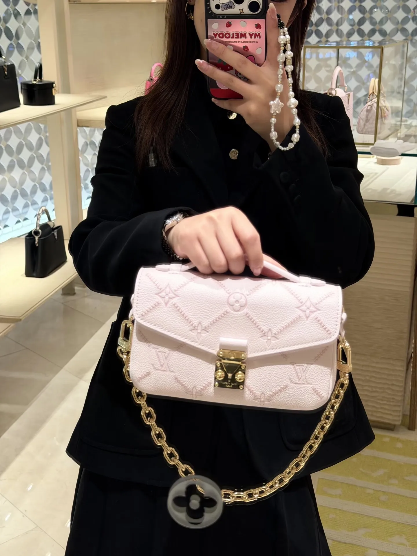 Metis Embossed Leather Shoulder Bag D36018069 — view 5