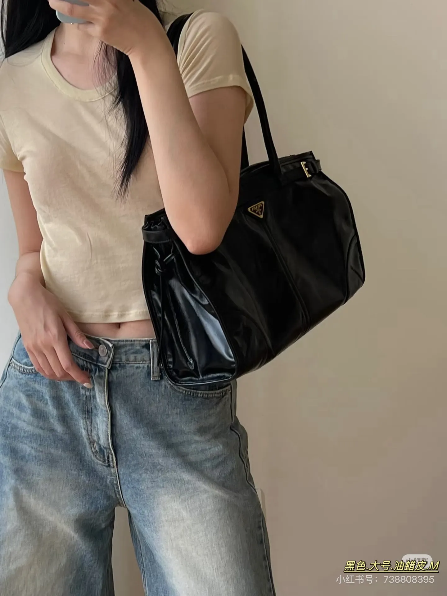 Prada Brushed Leather Shoulder Bag D43017861 — view 4