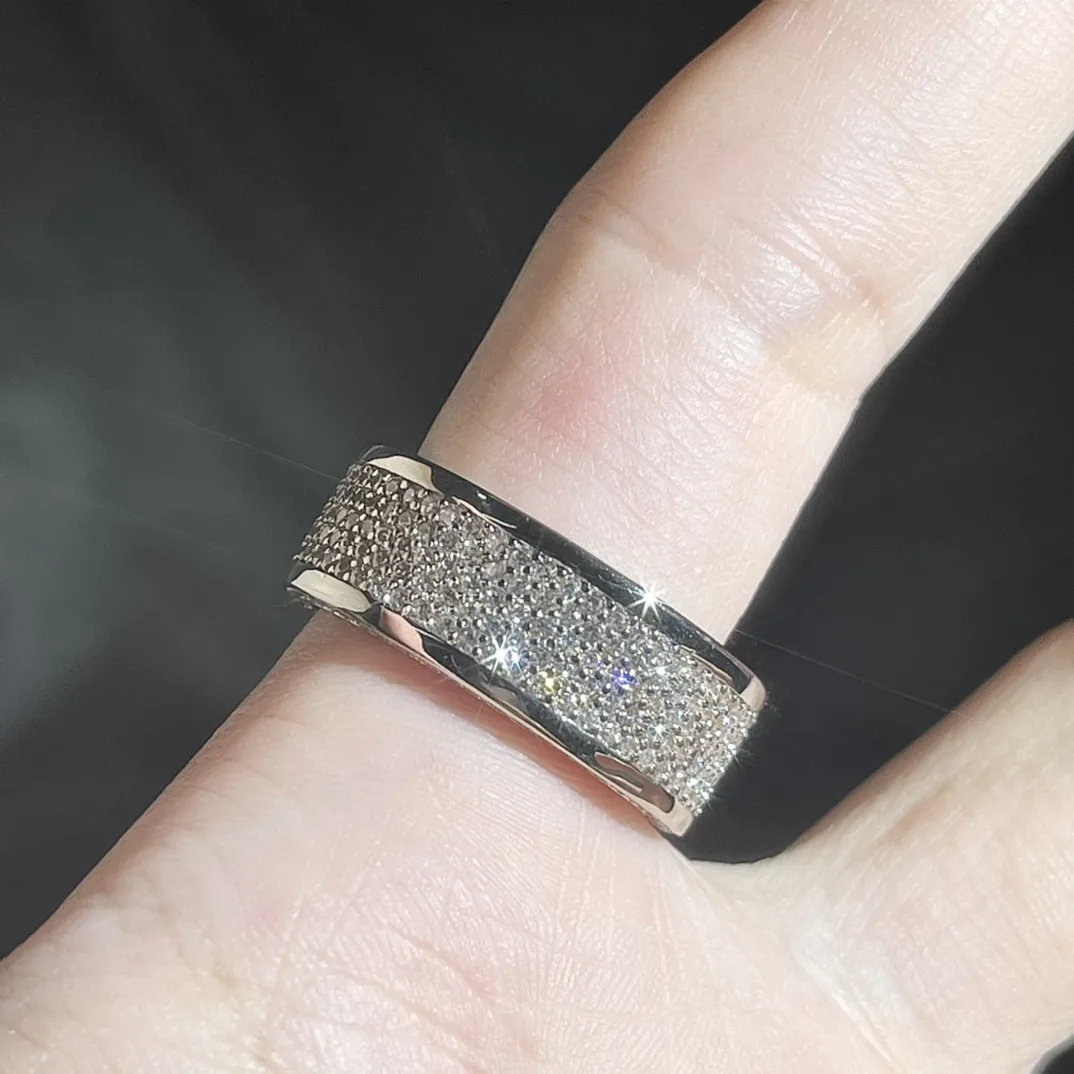 Five-Row Crystal Pavé Band Ring (Gold-Plated Brass) D13017317 — view 6