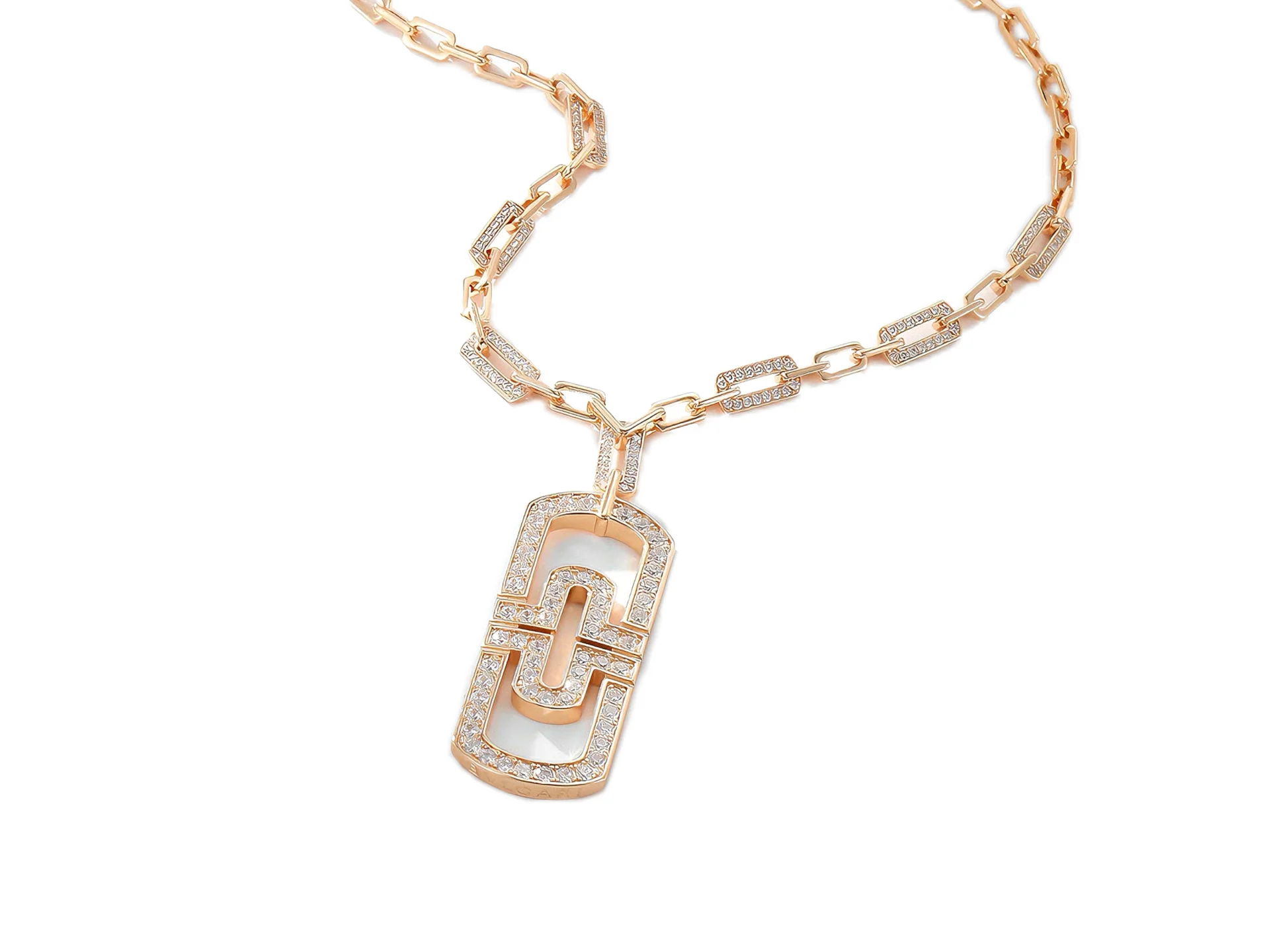 Parentesi Diamond Pendant Necklace (Gold-Plated Brass) D26017147