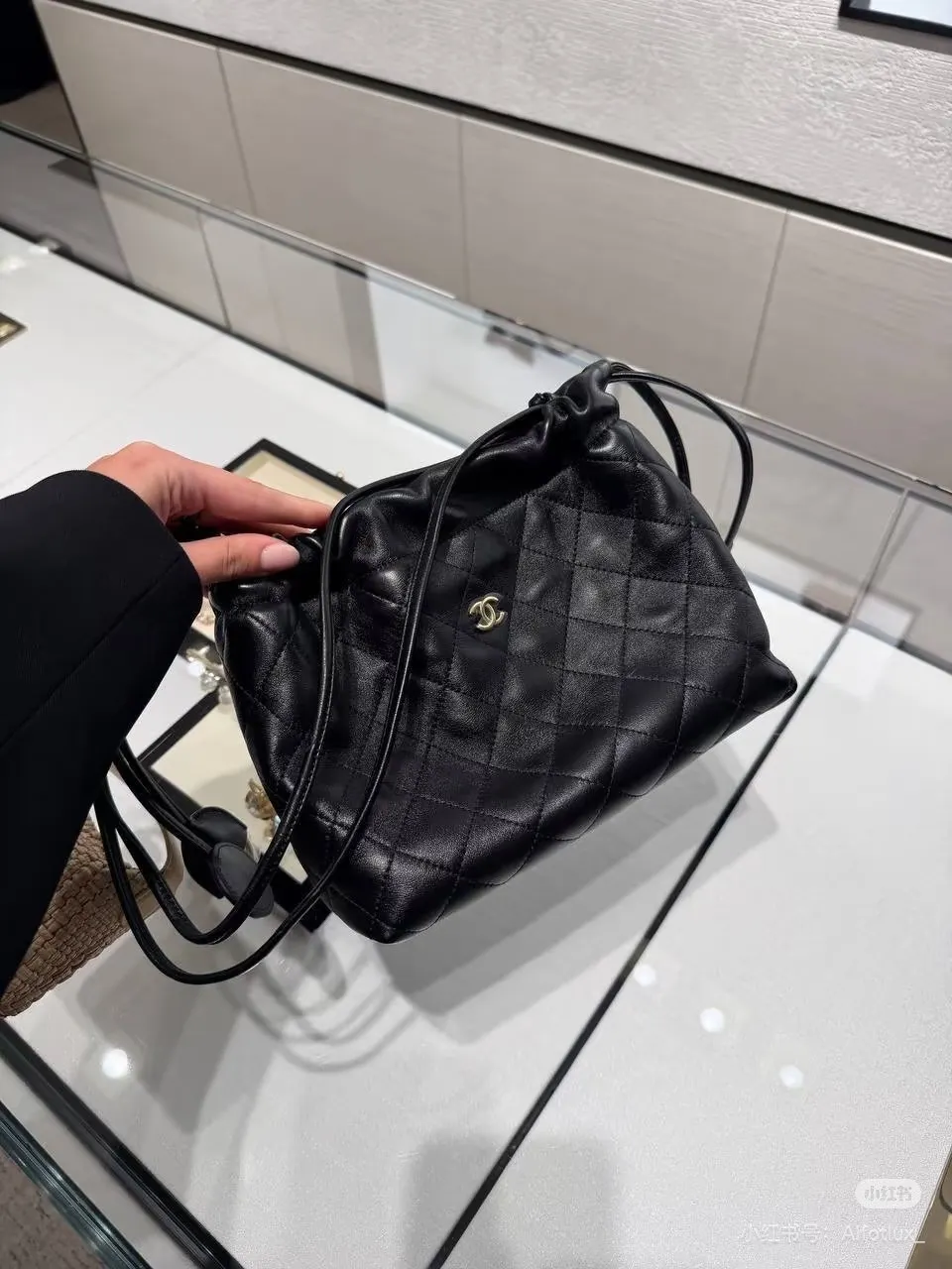 Quilted Leather Drawstring Bucket Bag D38018281