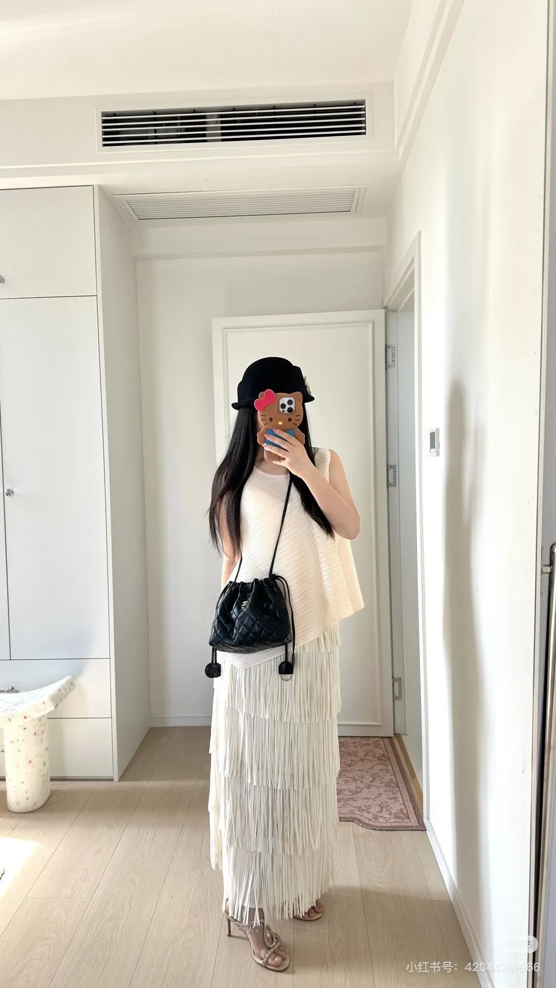 Quilted Leather Drawstring Bucket Bag D38018281 — view 4