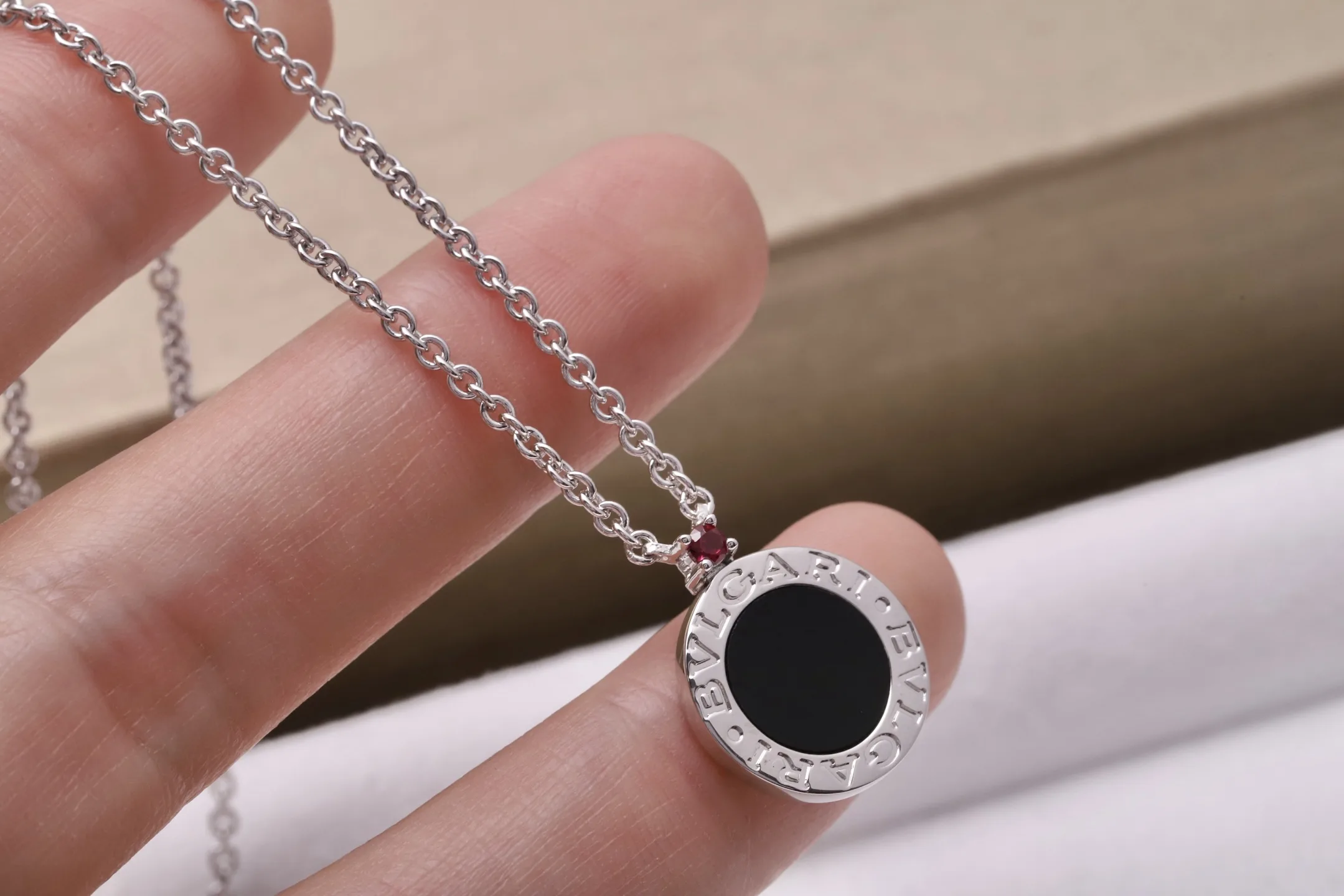 Save the Children Onyx and Ruby Pendant Necklace D35016964 — view 5