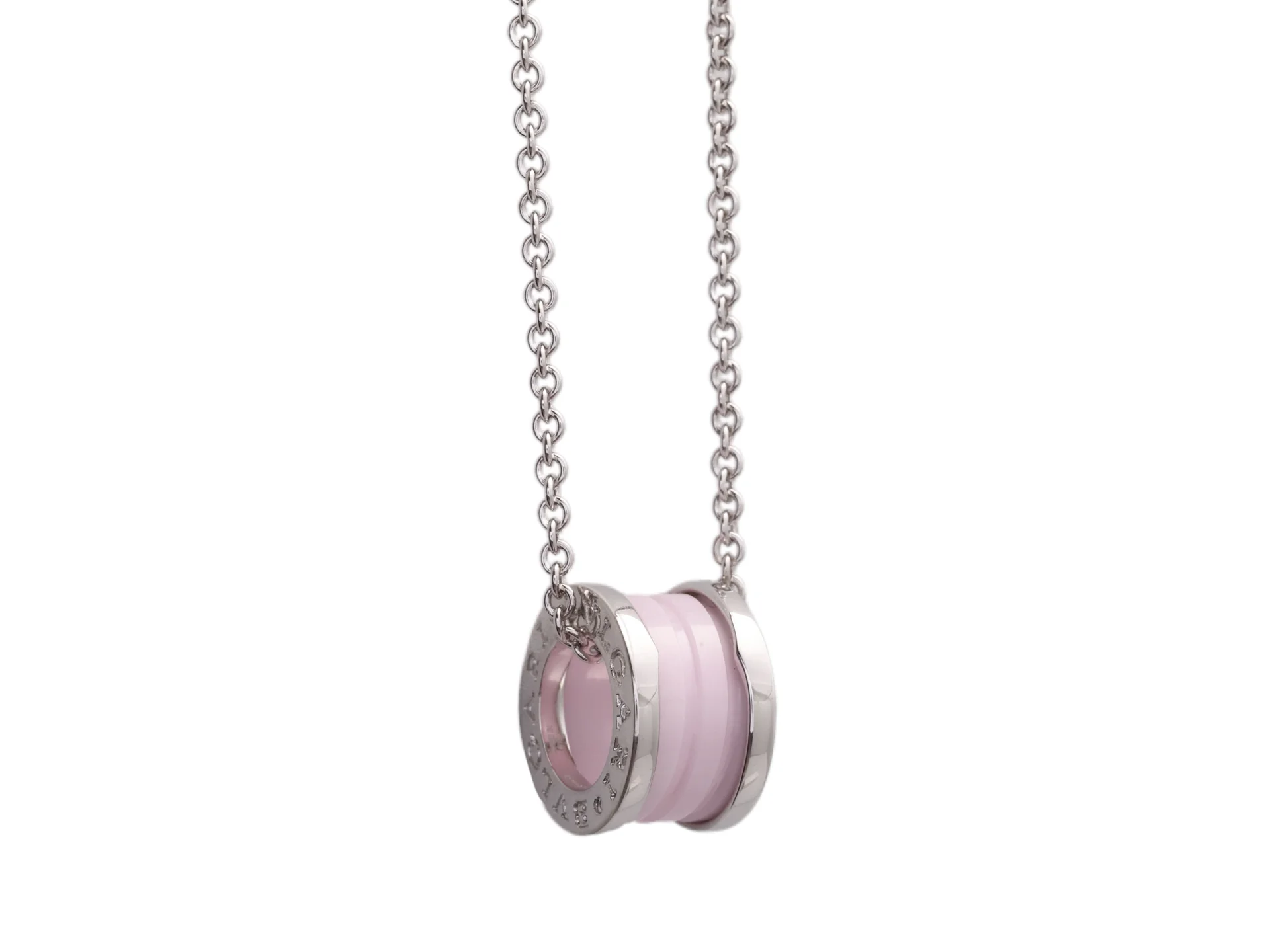 B.zero1 Pink Ceramic Pendant Necklace (Sterling Silver) D28517144