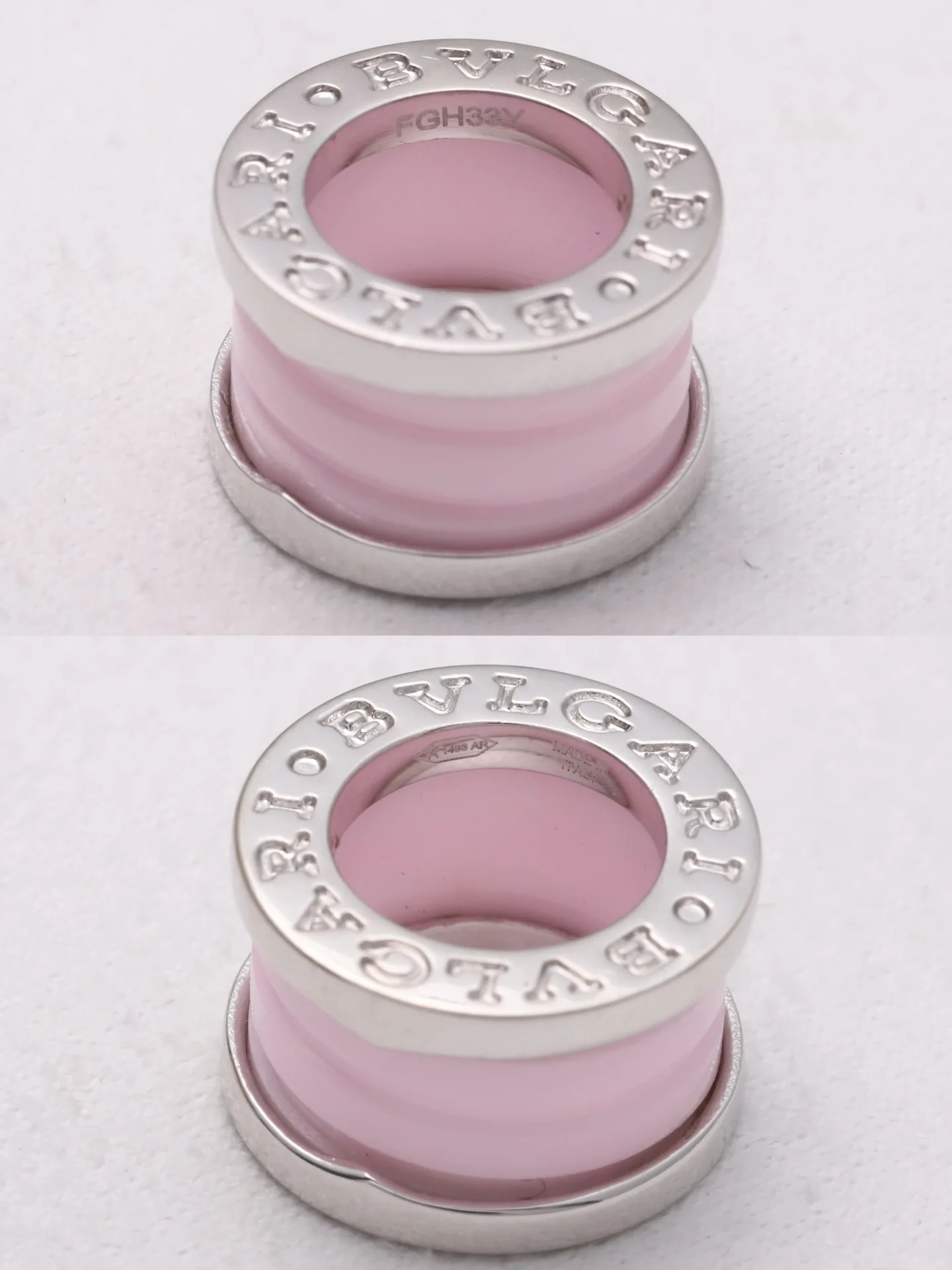 B.zero1 Pink Ceramic Pendant Necklace (Sterling Silver) D28517144 — view 8