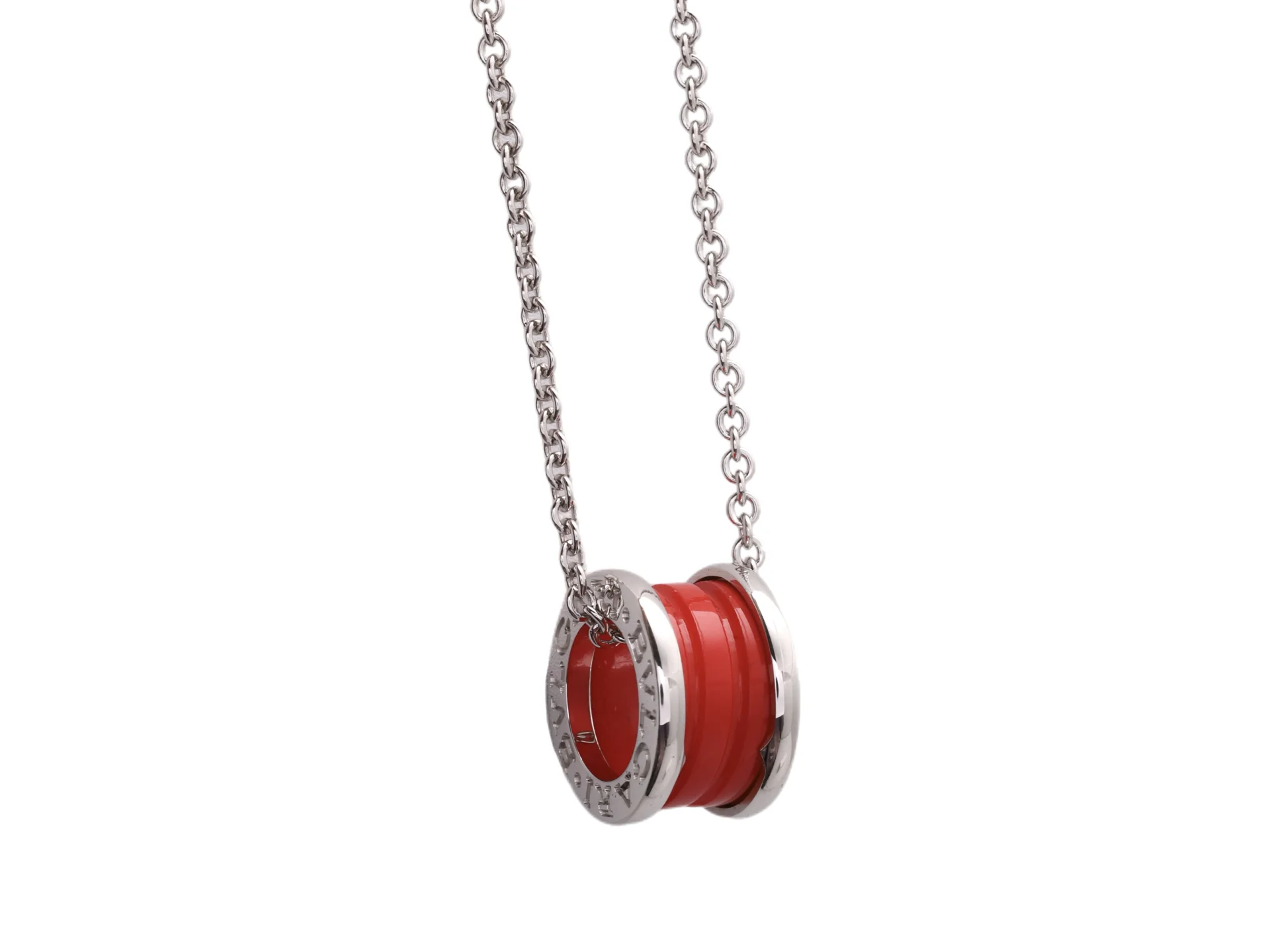 B.zero1 Rock Pendant Necklace (Sterling Silver & Red Ceramic) D28517145