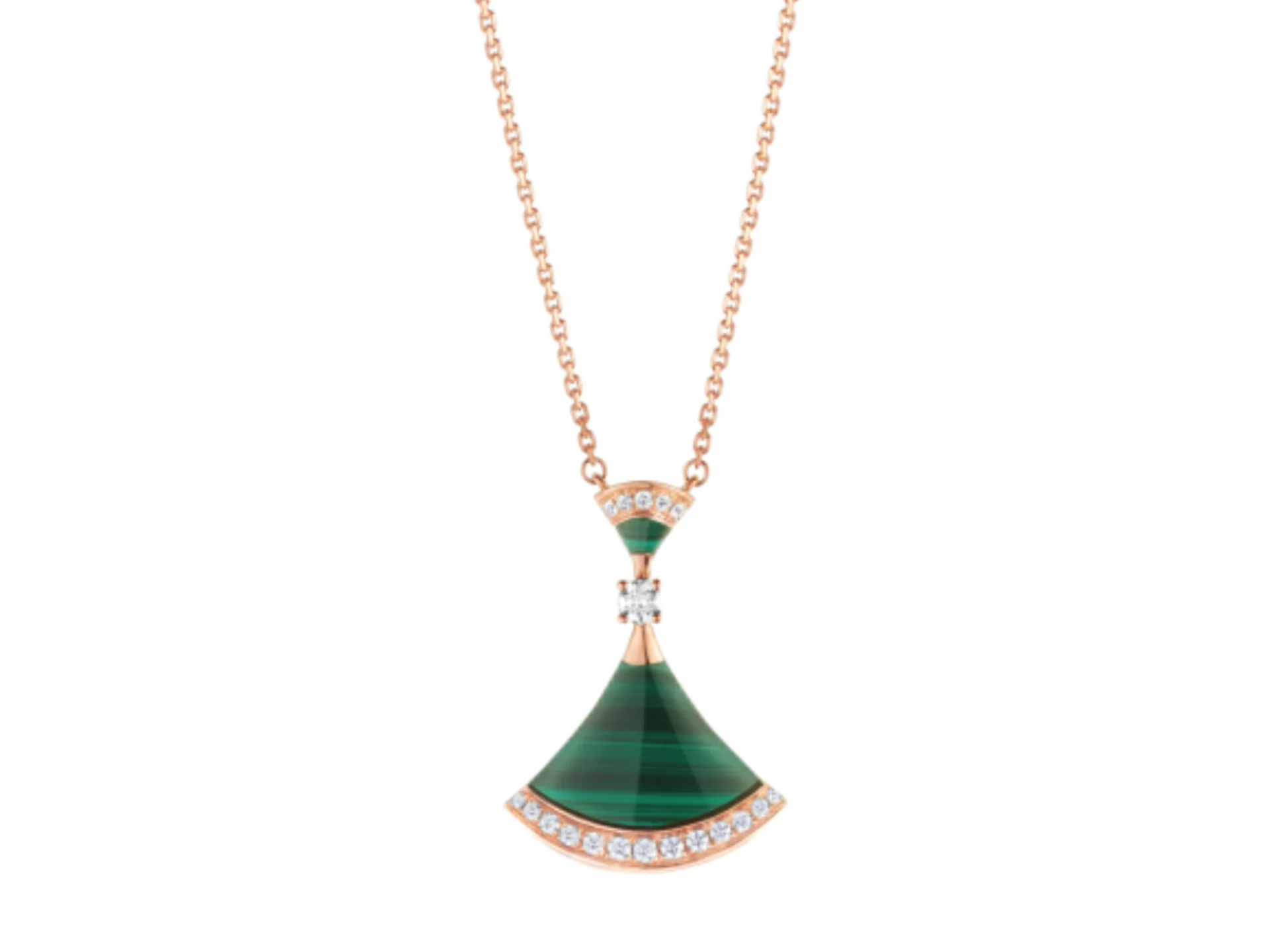 Diva's Dream Malachite Pendant Necklace (Gold-Plated Brass) D23517159