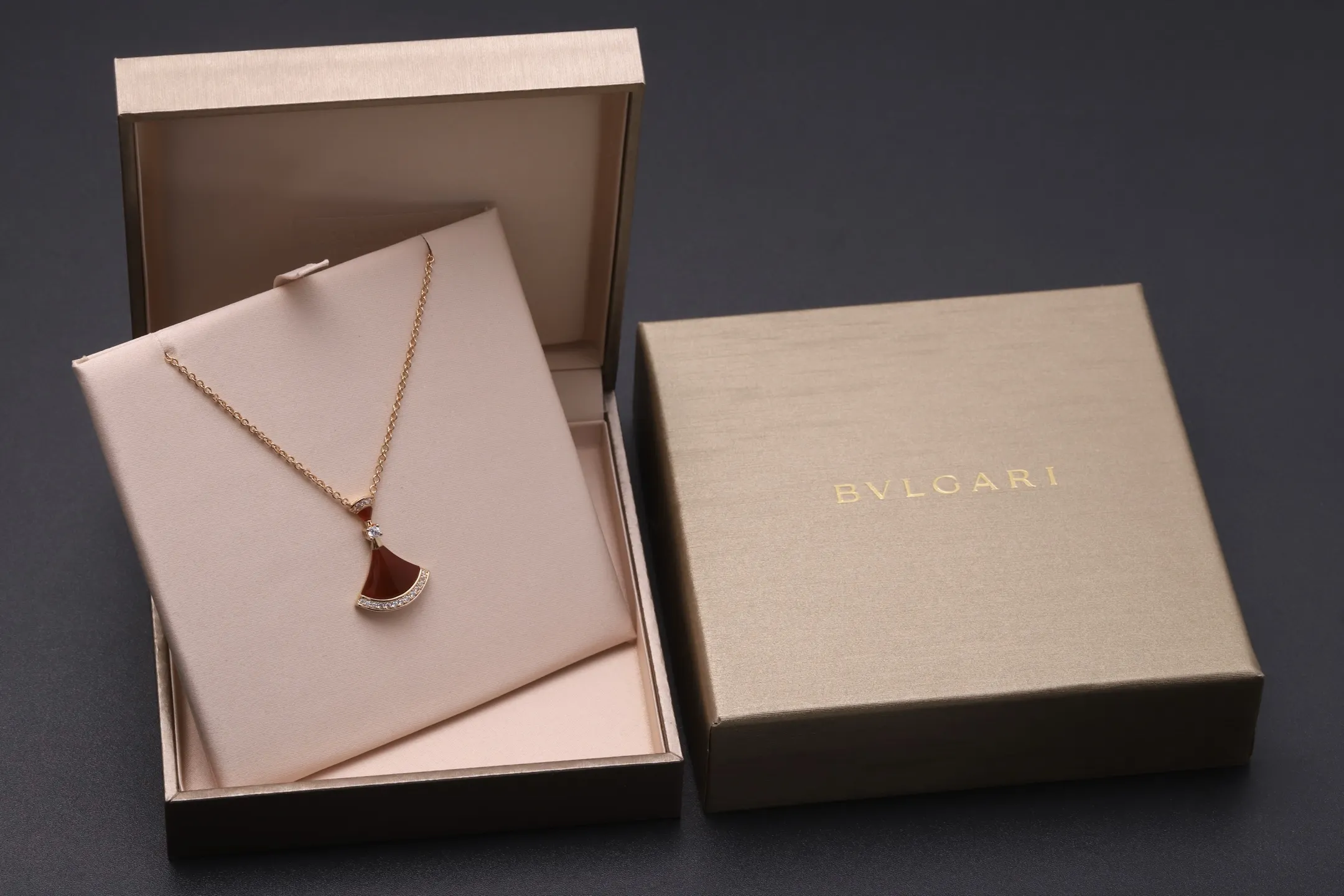 Diva's Dream Carnelian and Diamond Necklace (Gold-Plated Brass) D16517164 — view 2