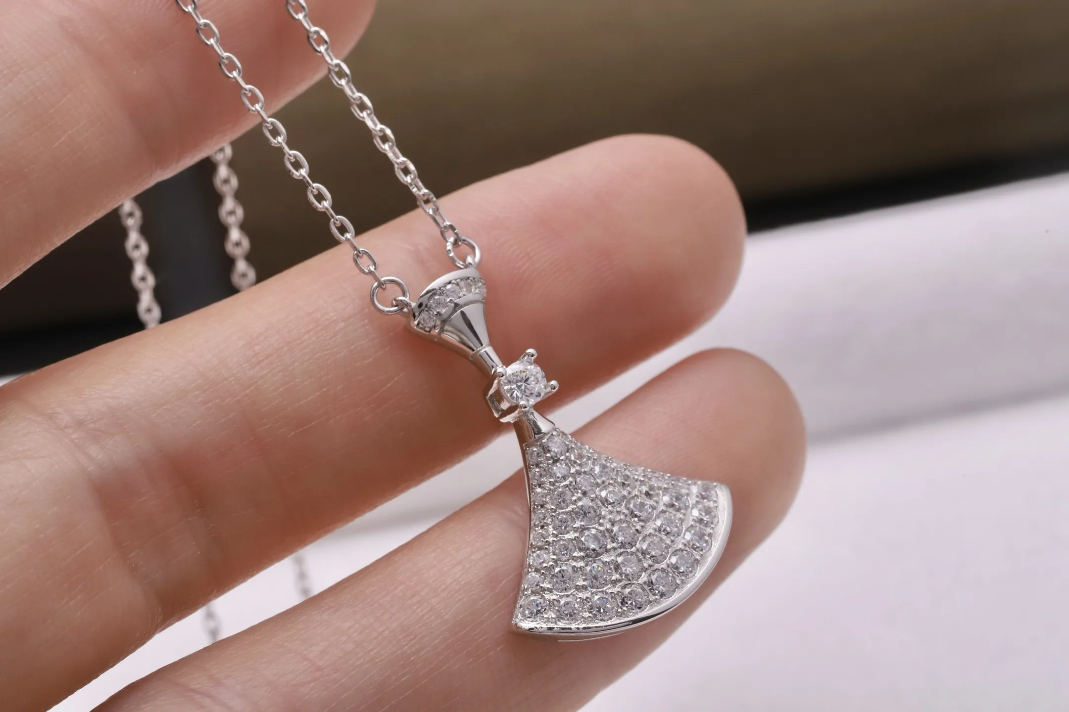 Divas' Dream Pavé Diamond Pendant Necklace (Sterling Silver) D23517161 — view 4