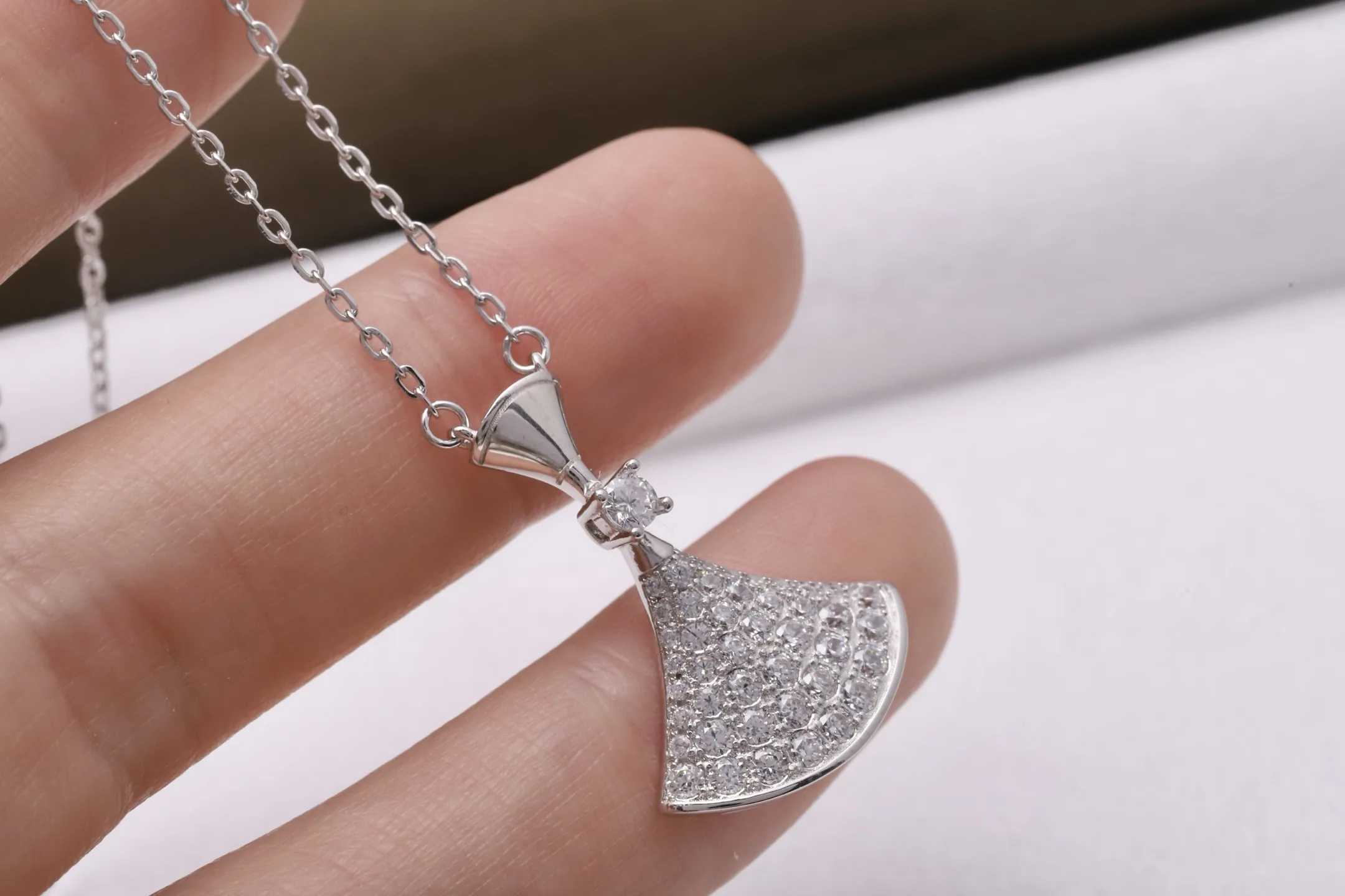Divas' Dream Pavé Diamond Pendant Necklace (Sterling Silver) D23517162 — view 4