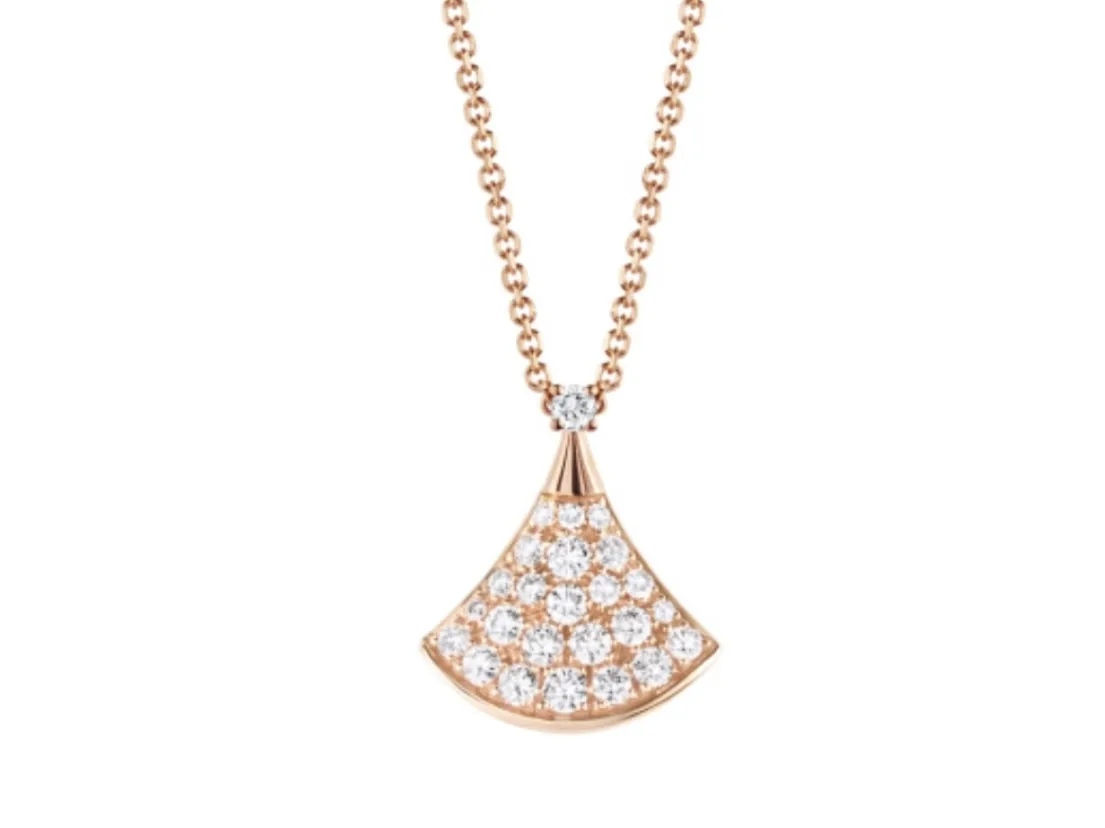 Divas' Dream Pavé Diamond Fan Necklace (Sterling Silver) D21017166