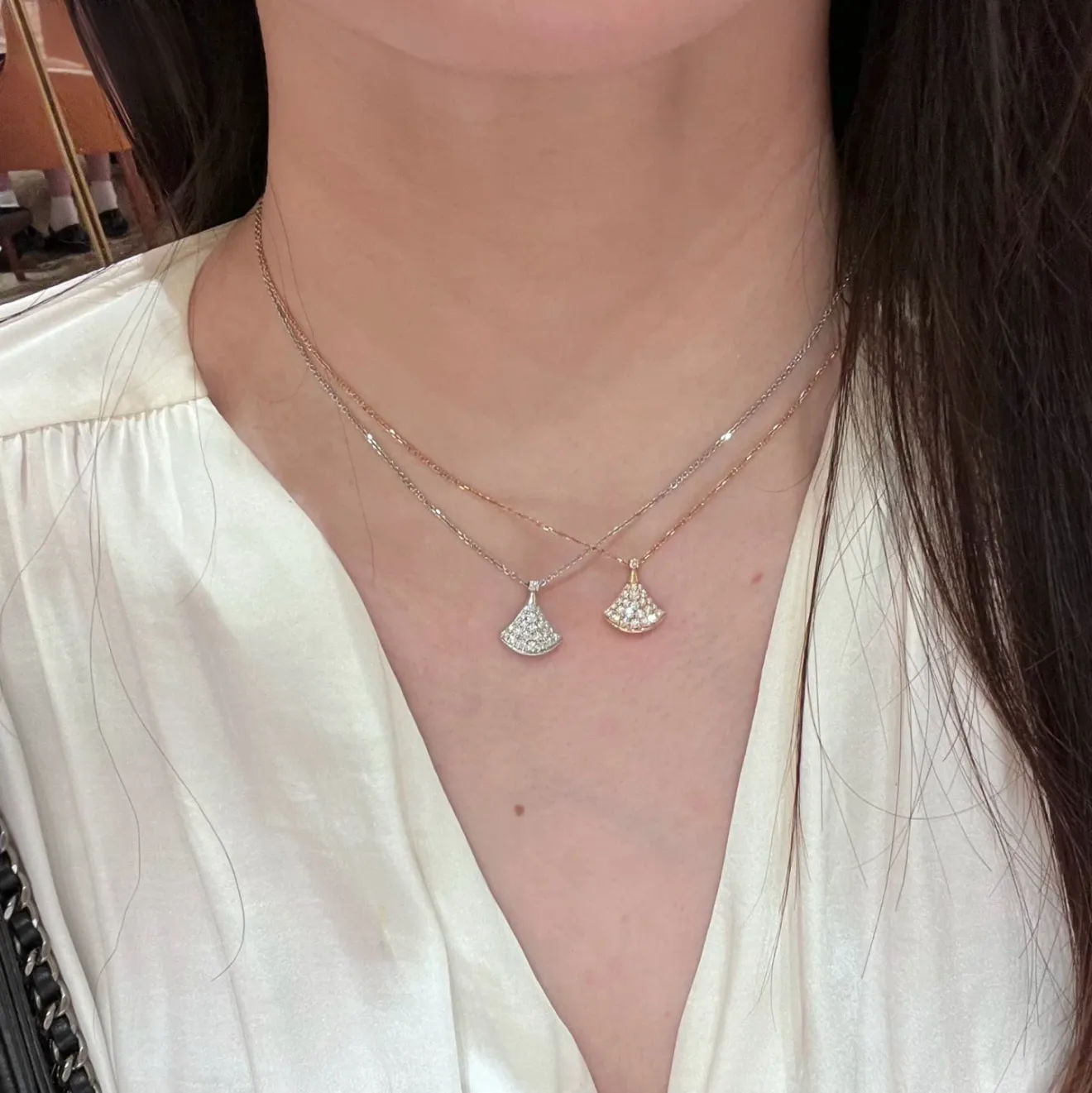 Divas' Dream Pave Diamond Pendant Necklace (Sterling Silver) D17017167 — view 10