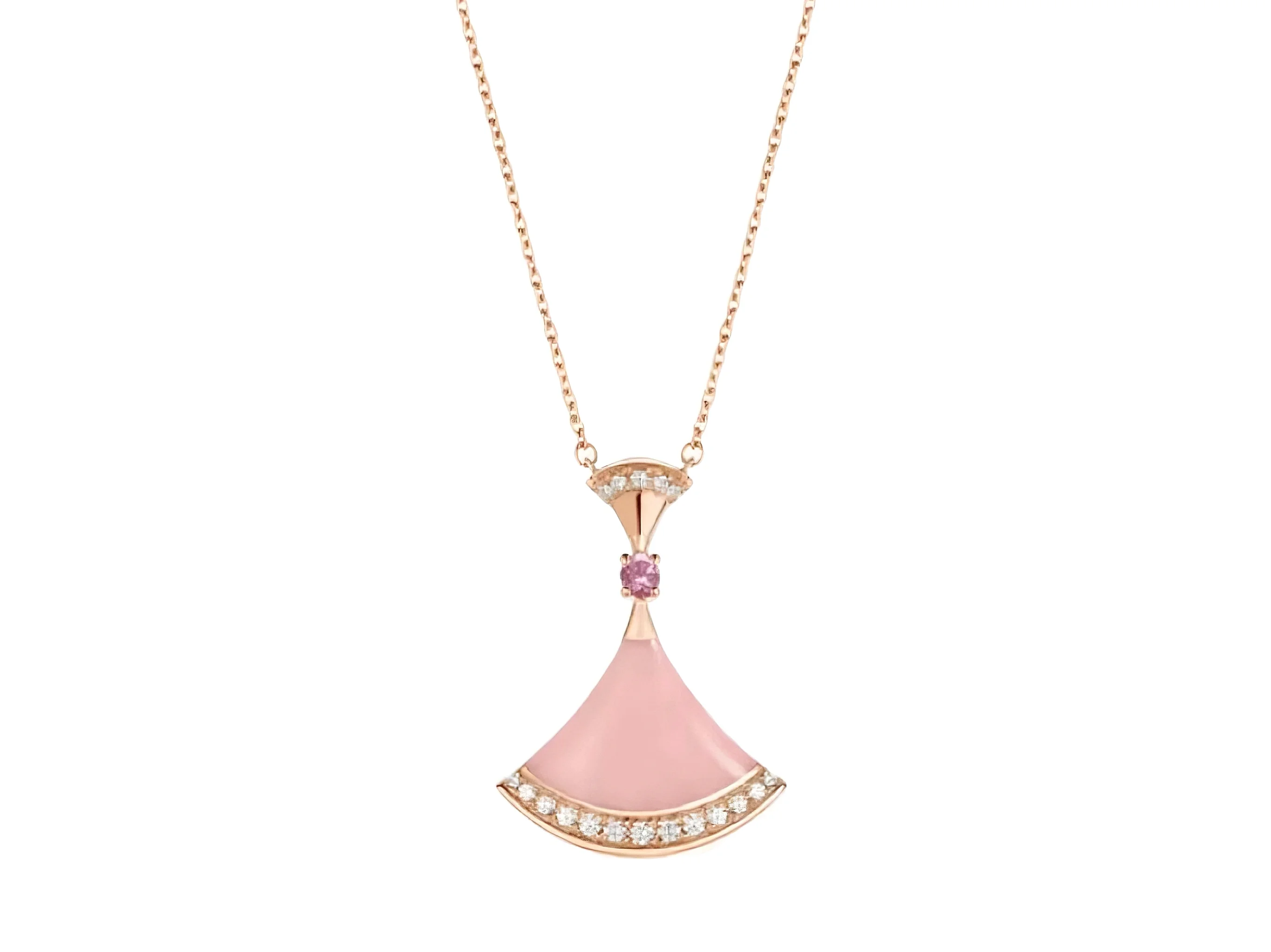 Divas' Dream Pendant Necklace in Rose Gold-Plated Silver with Pink Opal D23517160