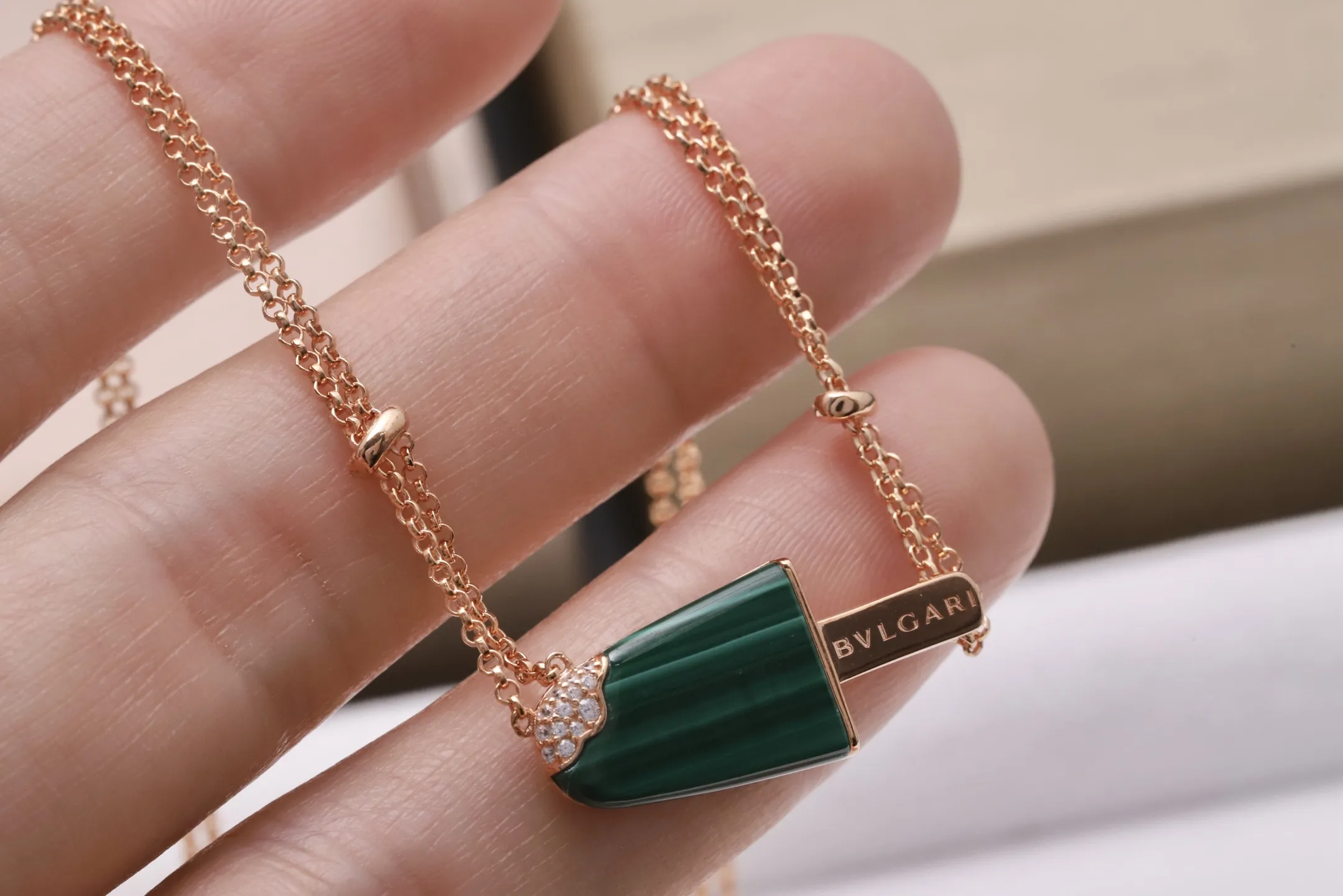 Gelati Malachite & Diamond Pendant Necklace (Gold-Plated Brass) D20517163 — view 4