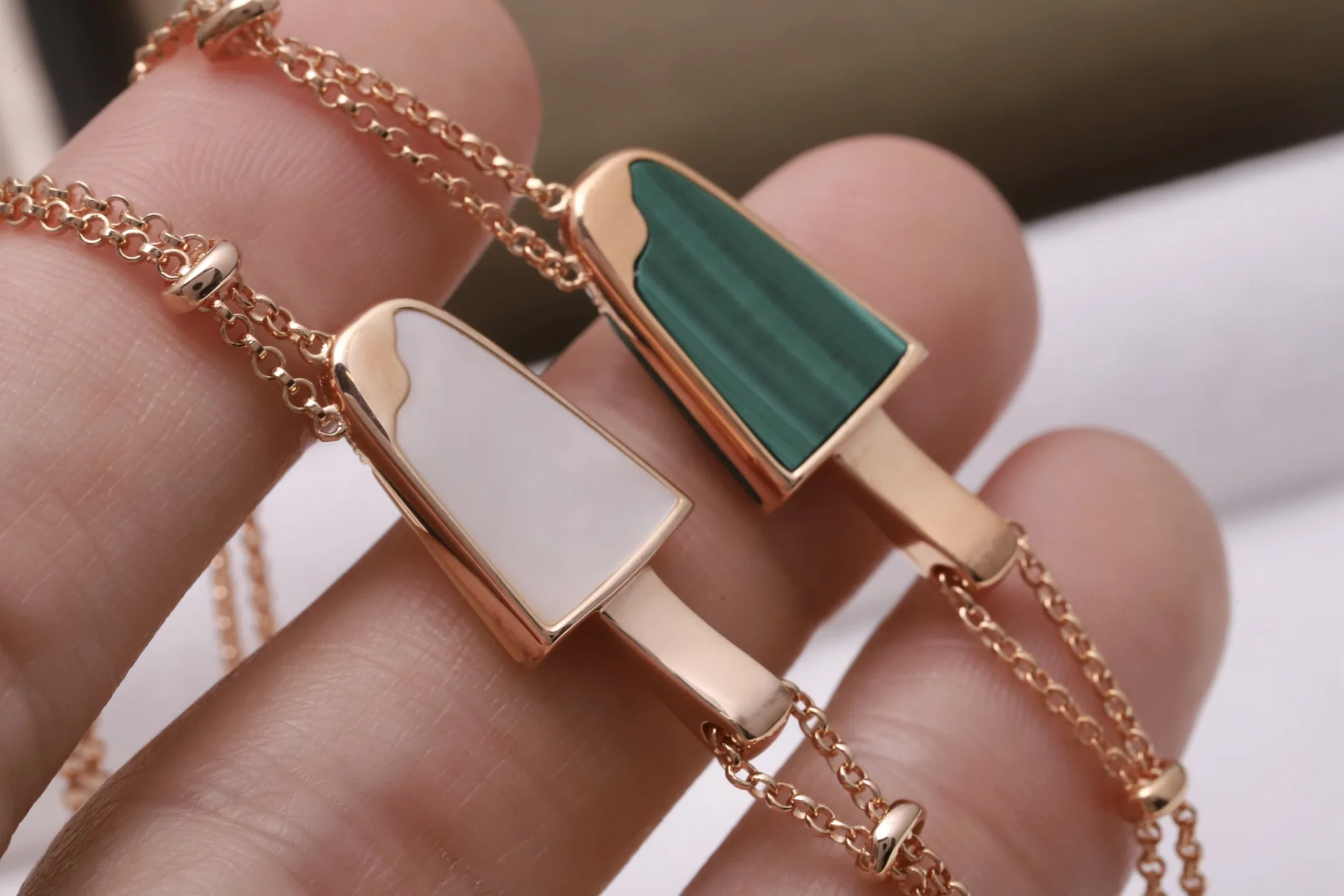 Gelati Malachite & Diamond Pendant Necklace (Gold-Plated Brass) D20517163 — view 6