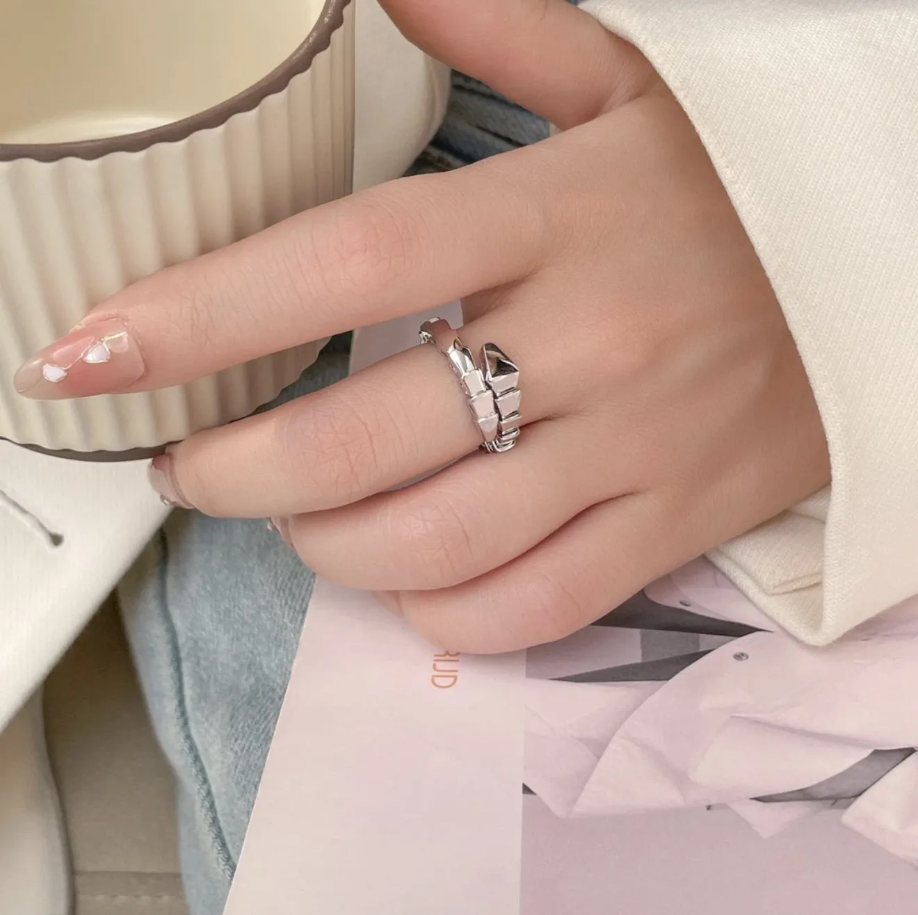 Serpenti Viper Ring (Gold-Plated Brass) D16517131 — view 9