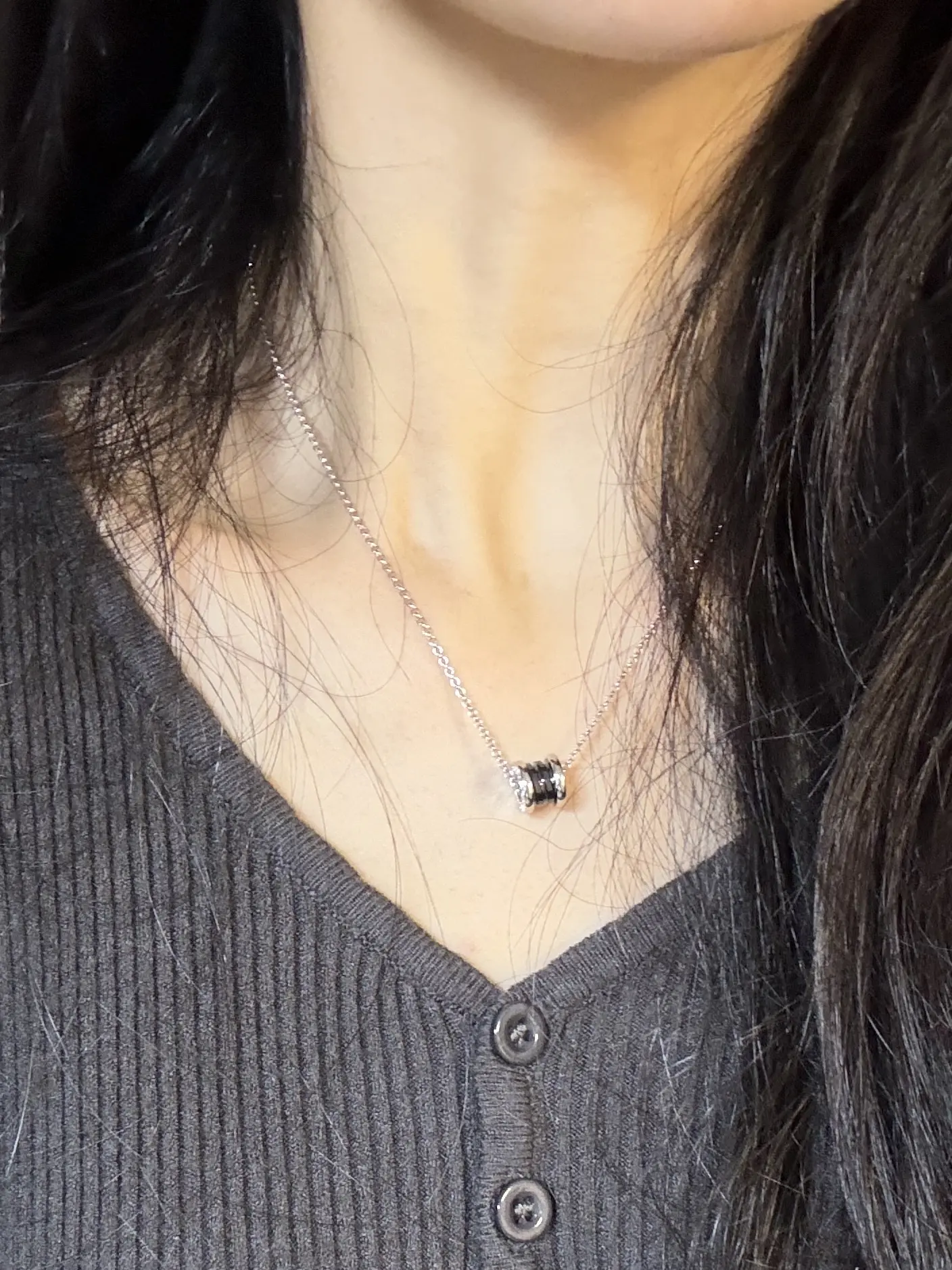 B.zero1 Ceramic Pendant Necklace (Sterling Silver) D26016972 — view 9