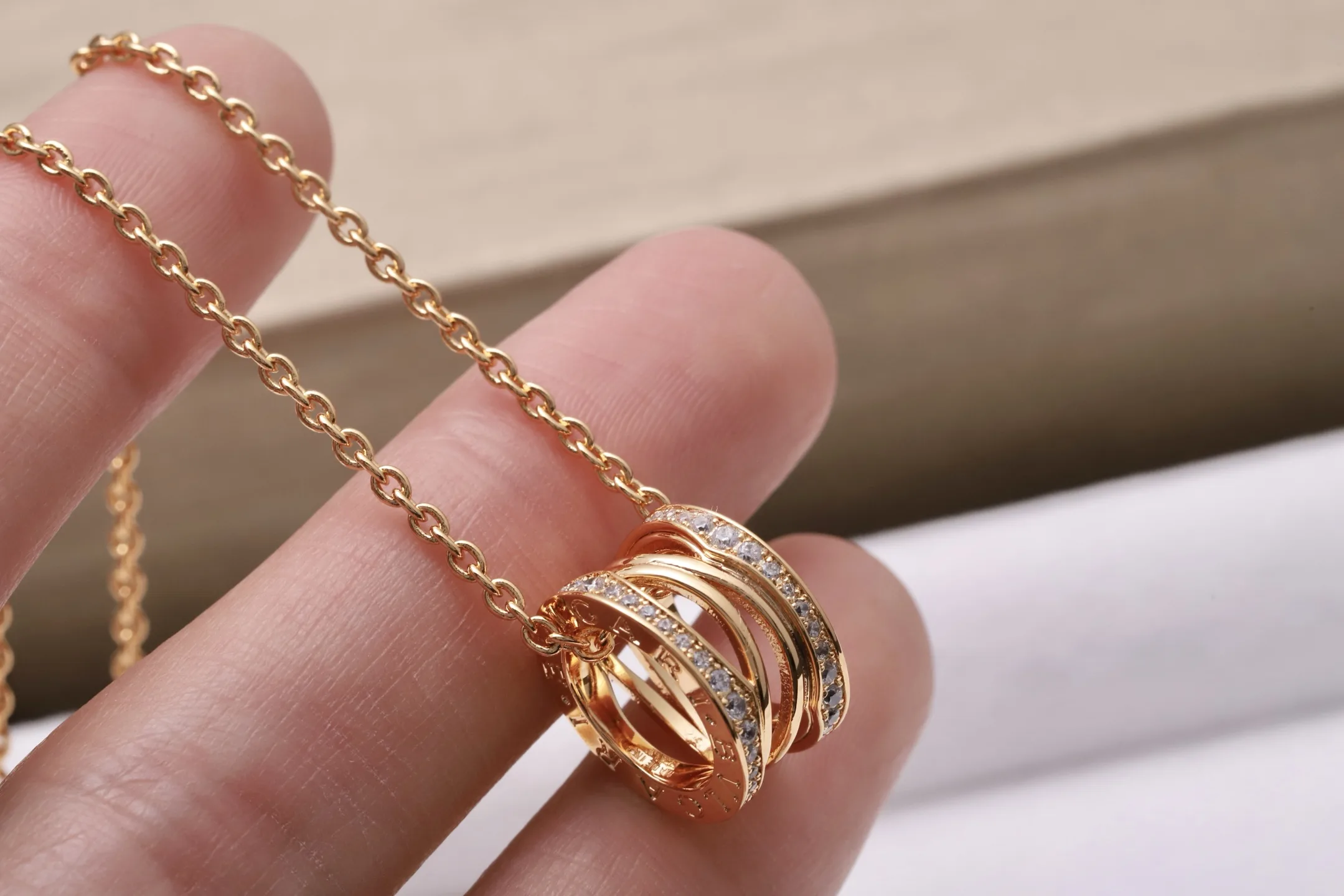 B.zero1 Rock Pendant Necklace (Gold-Plated Brass) D18517136 — view 4