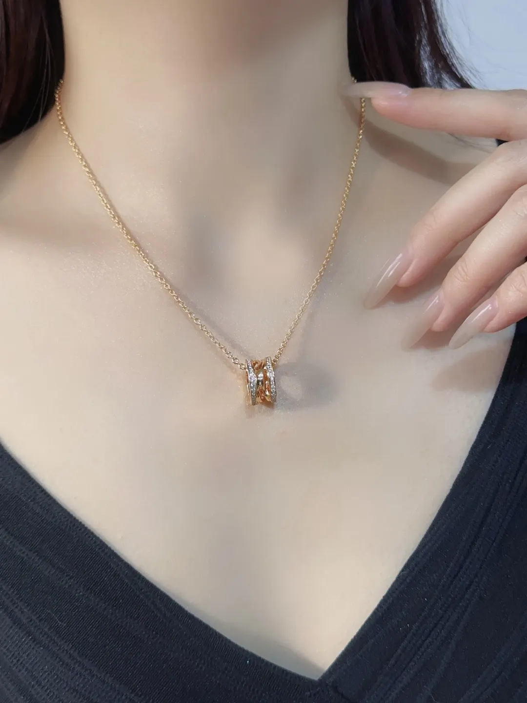 B.zero1 Rock Pendant Necklace (Gold-Plated Brass) D18517136 — view 11
