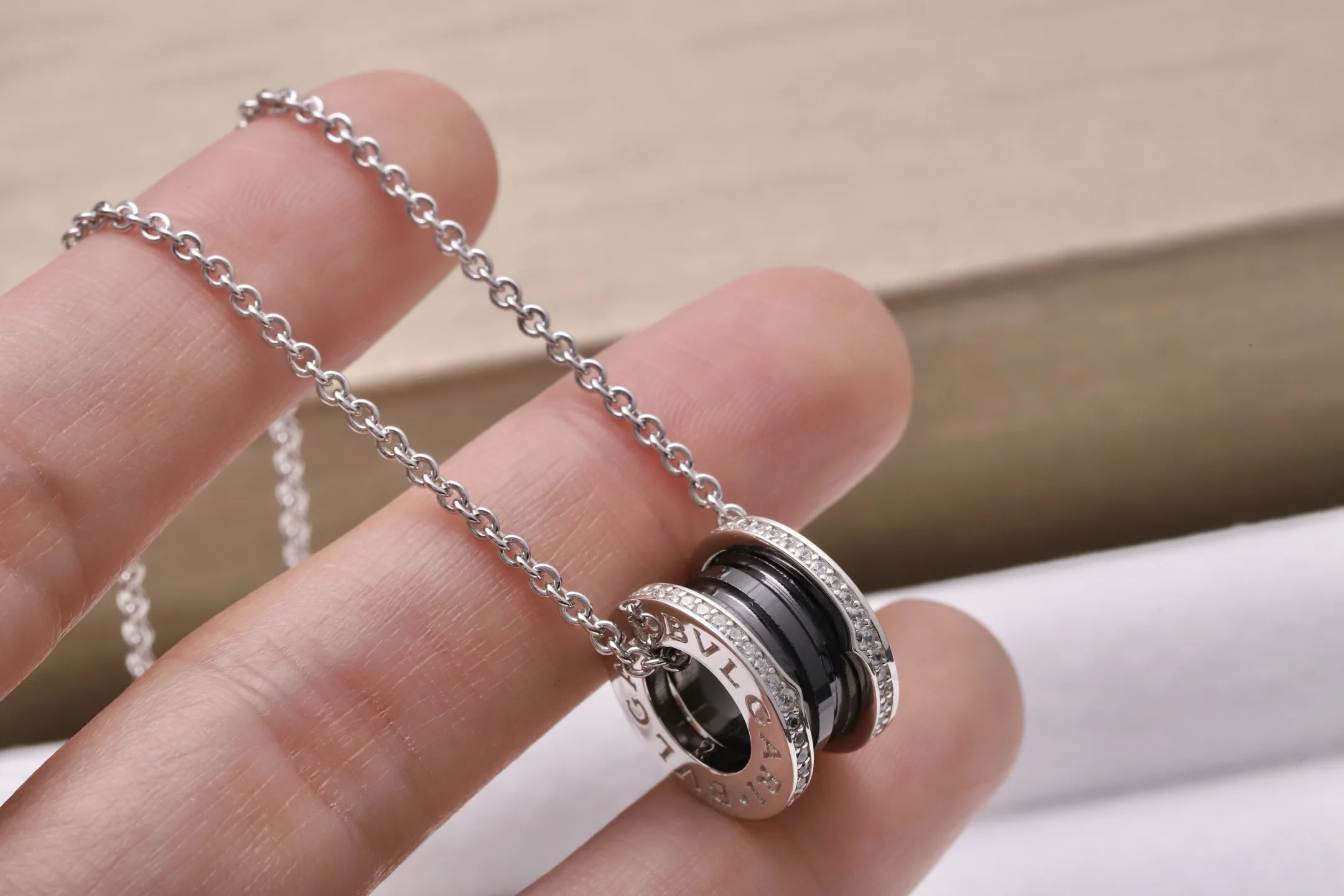 B.zero1 Rock Pendant Necklace (Sterling Silver & Ceramic) D34017137 — view 4