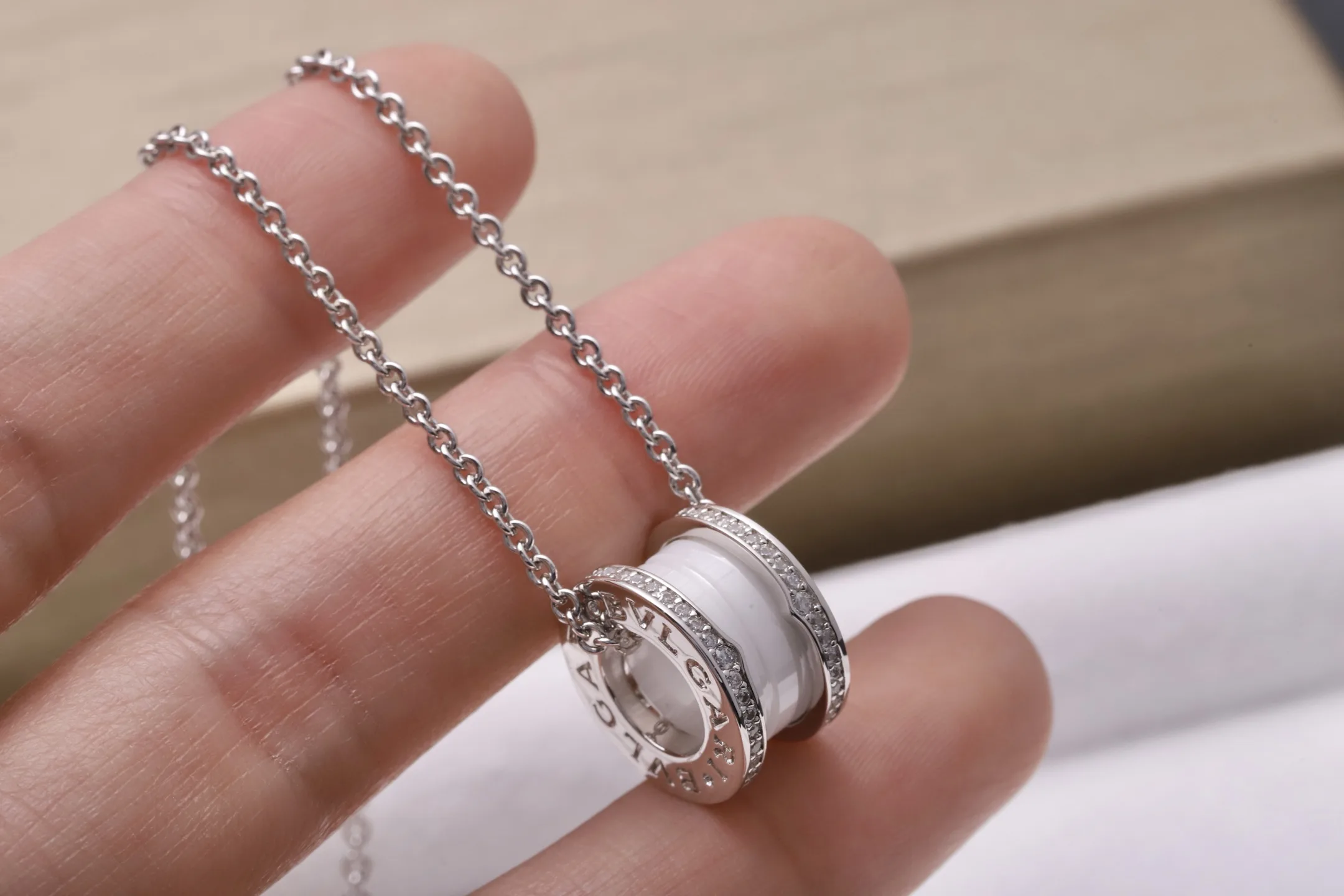 B.zero1 Rock Pendant Necklace (Sterling Silver & Ceramic) D34017137 — view 5