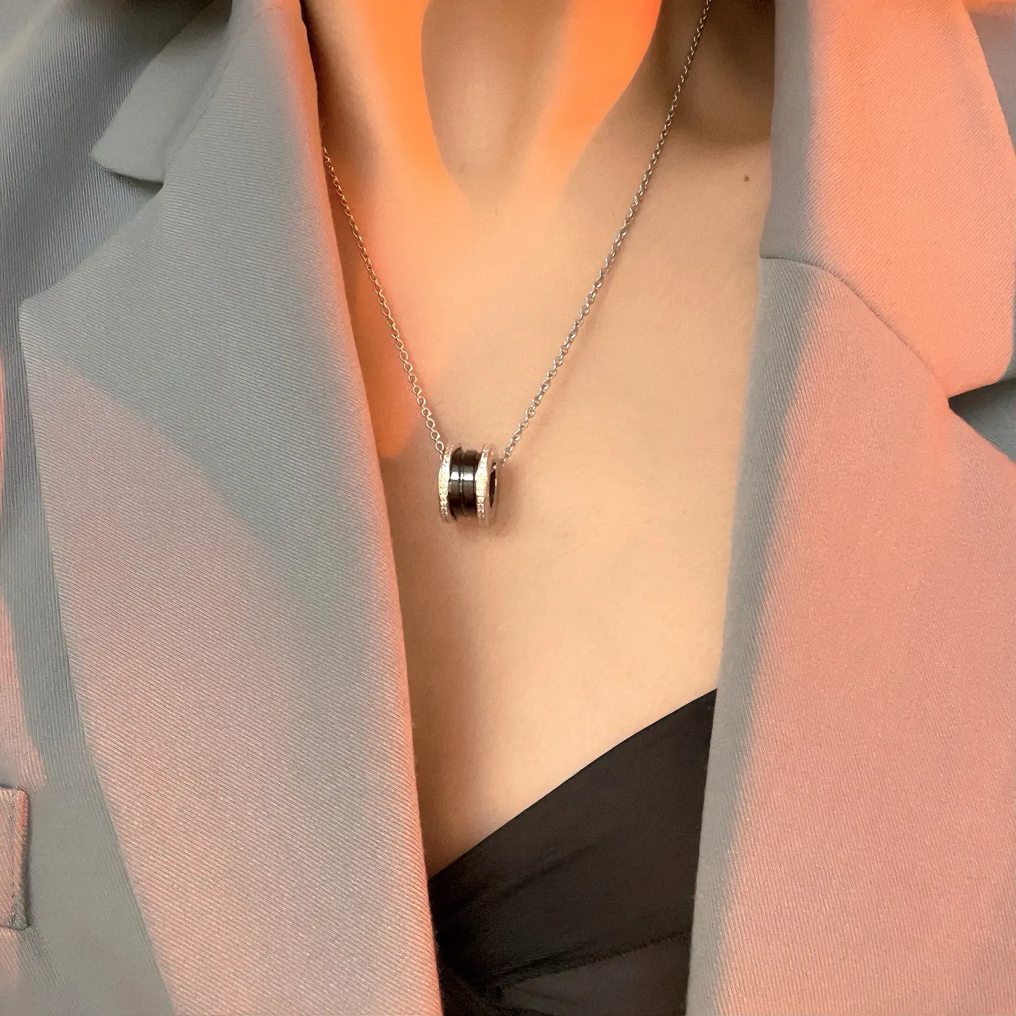 B.zero1 Rock Pendant Necklace (Sterling Silver & Ceramic) D34017137 — view 11