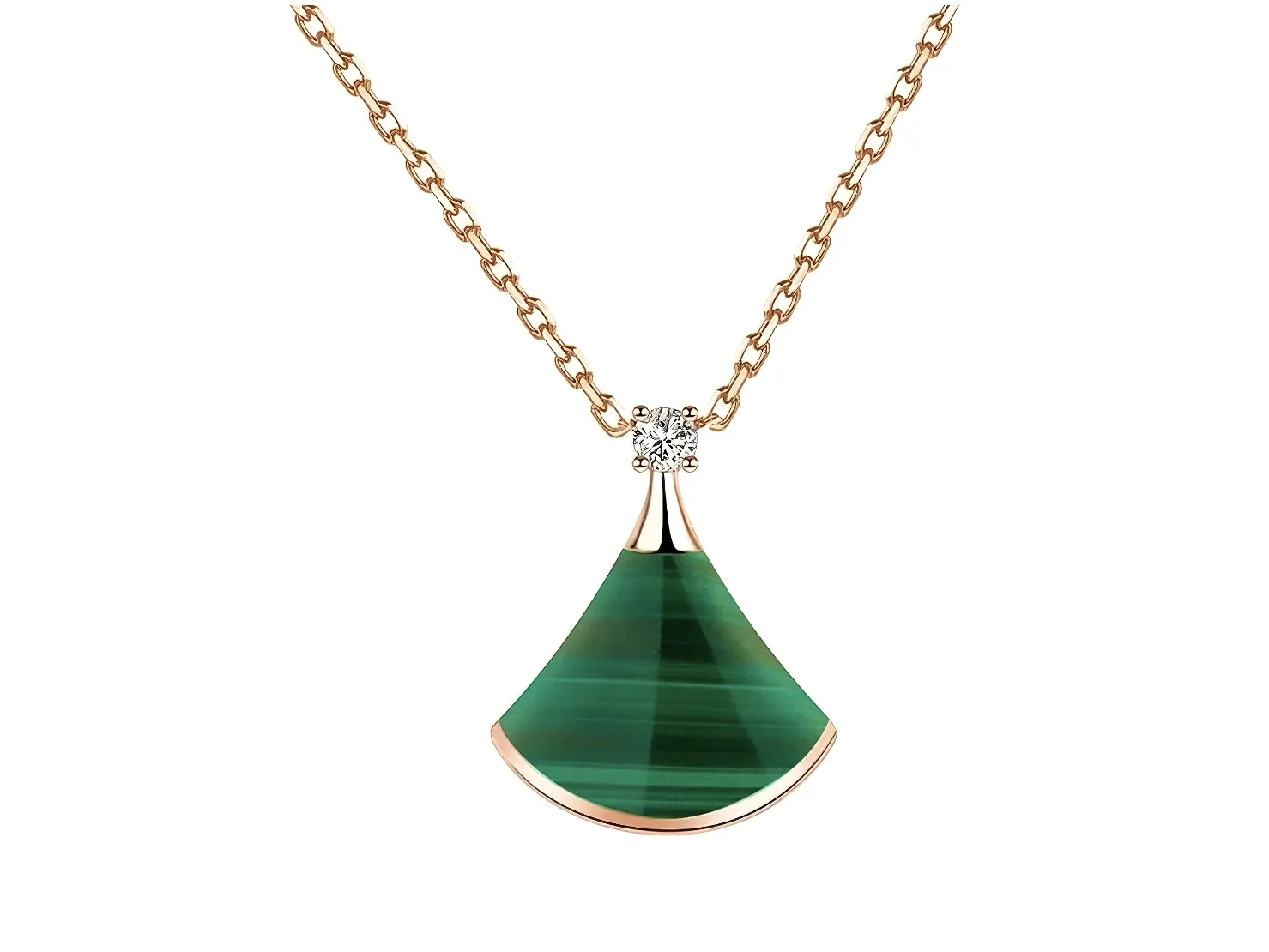 Divas' Dream Malachite Pendant Necklace (Sterling Silver) D19016969