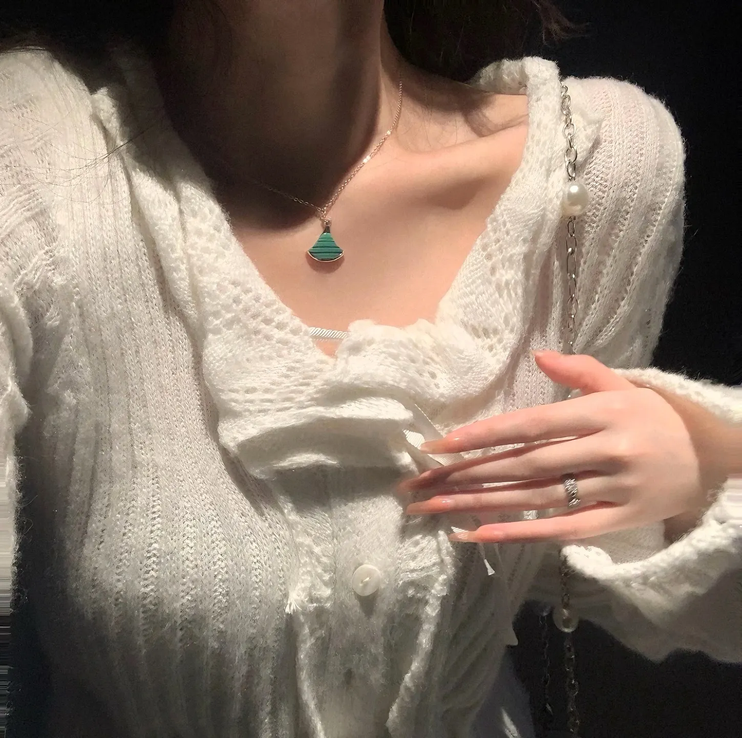 Divas' Dream Malachite Pendant Necklace (Sterling Silver) D19016969 — view 9