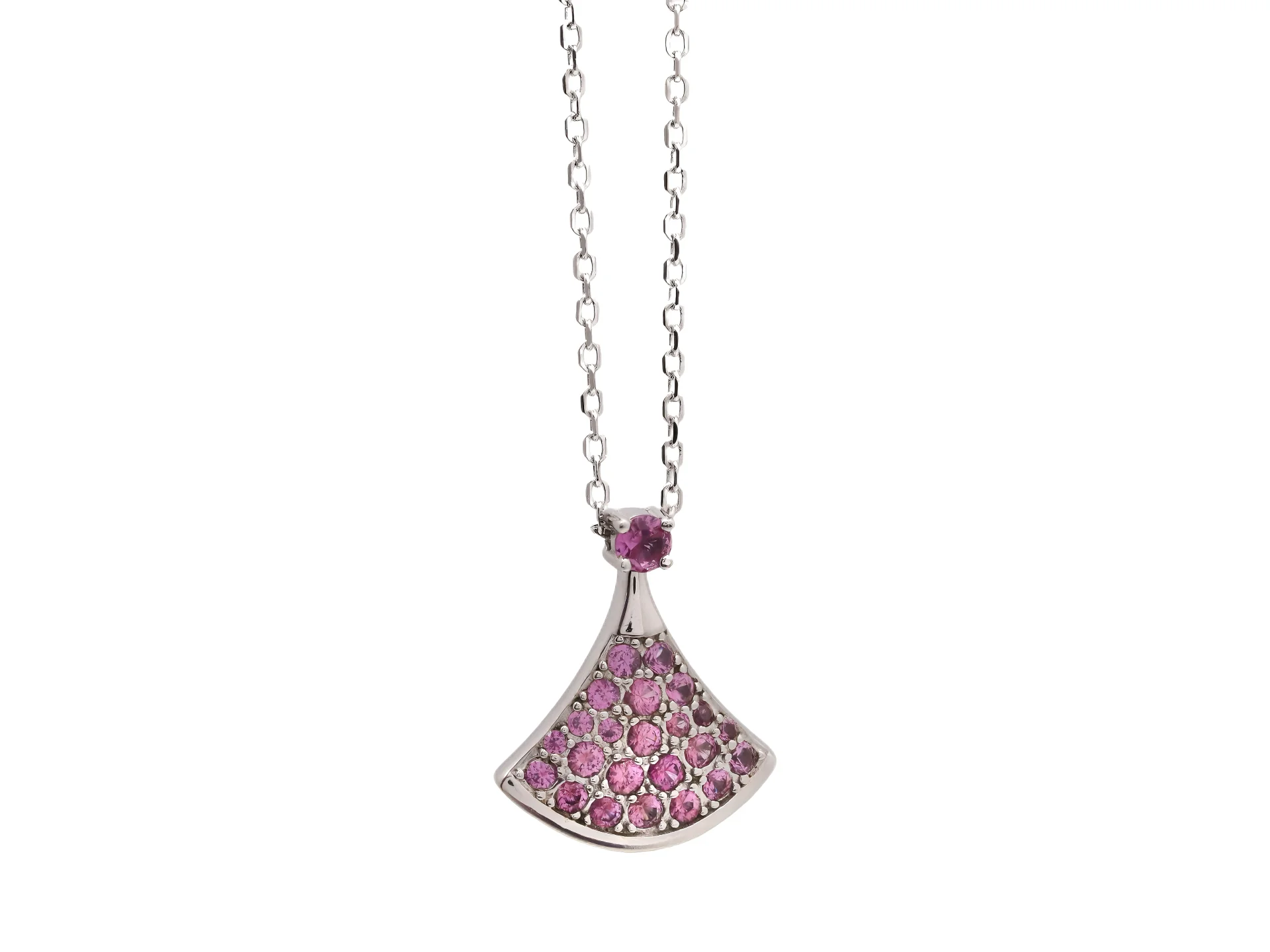 Divas' Dream Pink Sapphire Pendant Necklace (Sterling Silver) D28516971