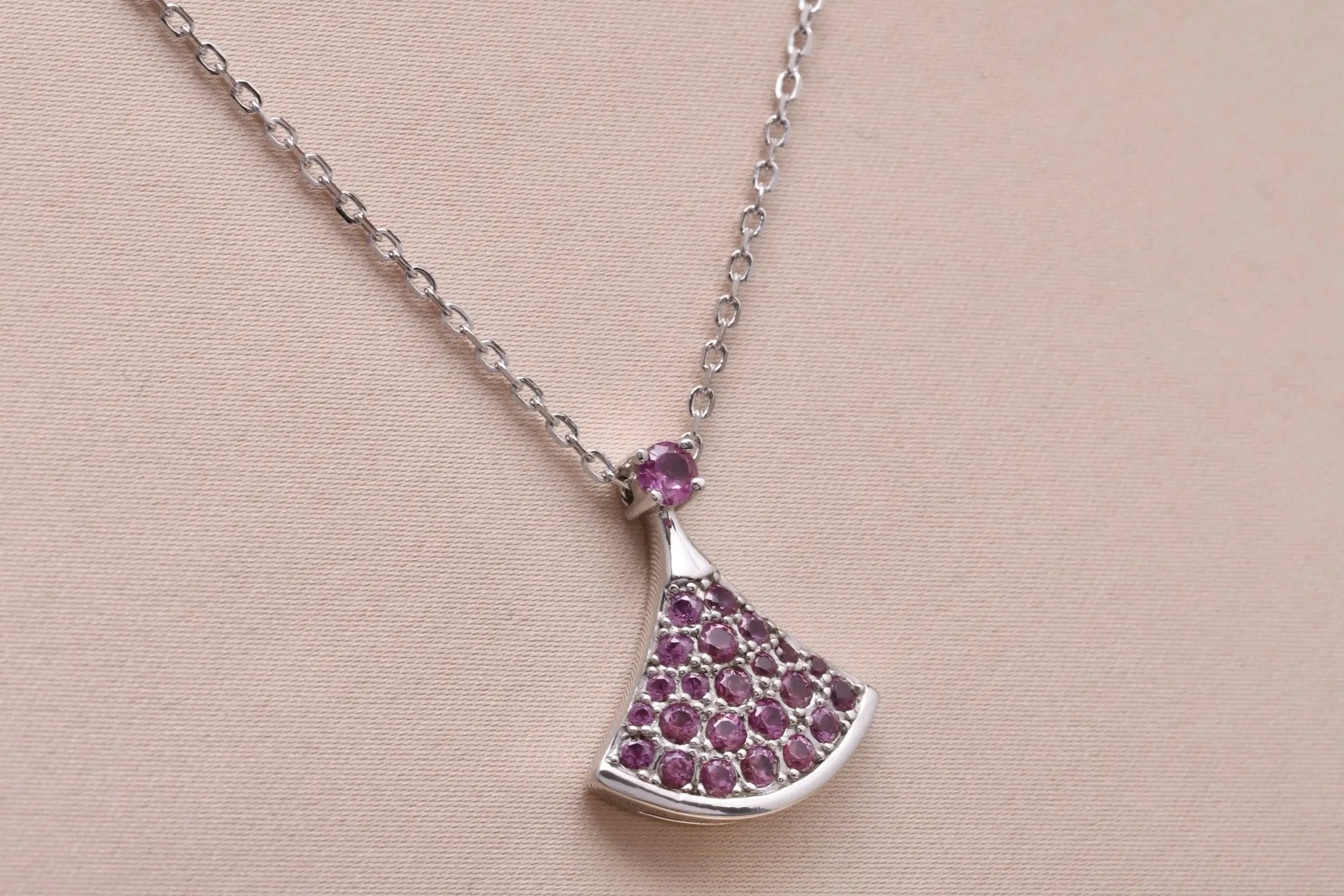 Divas' Dream Pink Sapphire Pendant Necklace (Sterling Silver) D28516971 — view 3