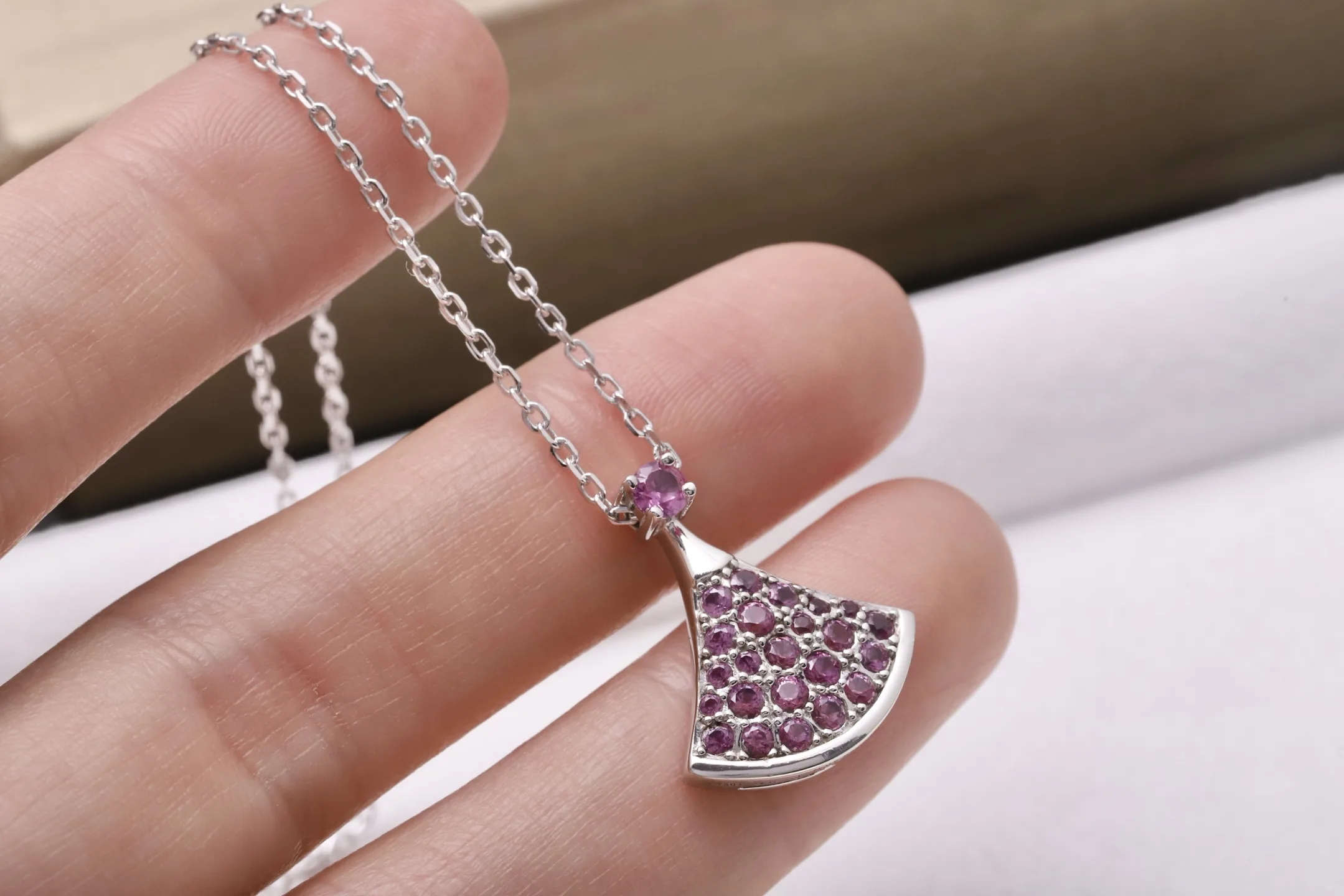 Divas' Dream Pink Sapphire Pendant Necklace (Sterling Silver) D28516971 — view 7