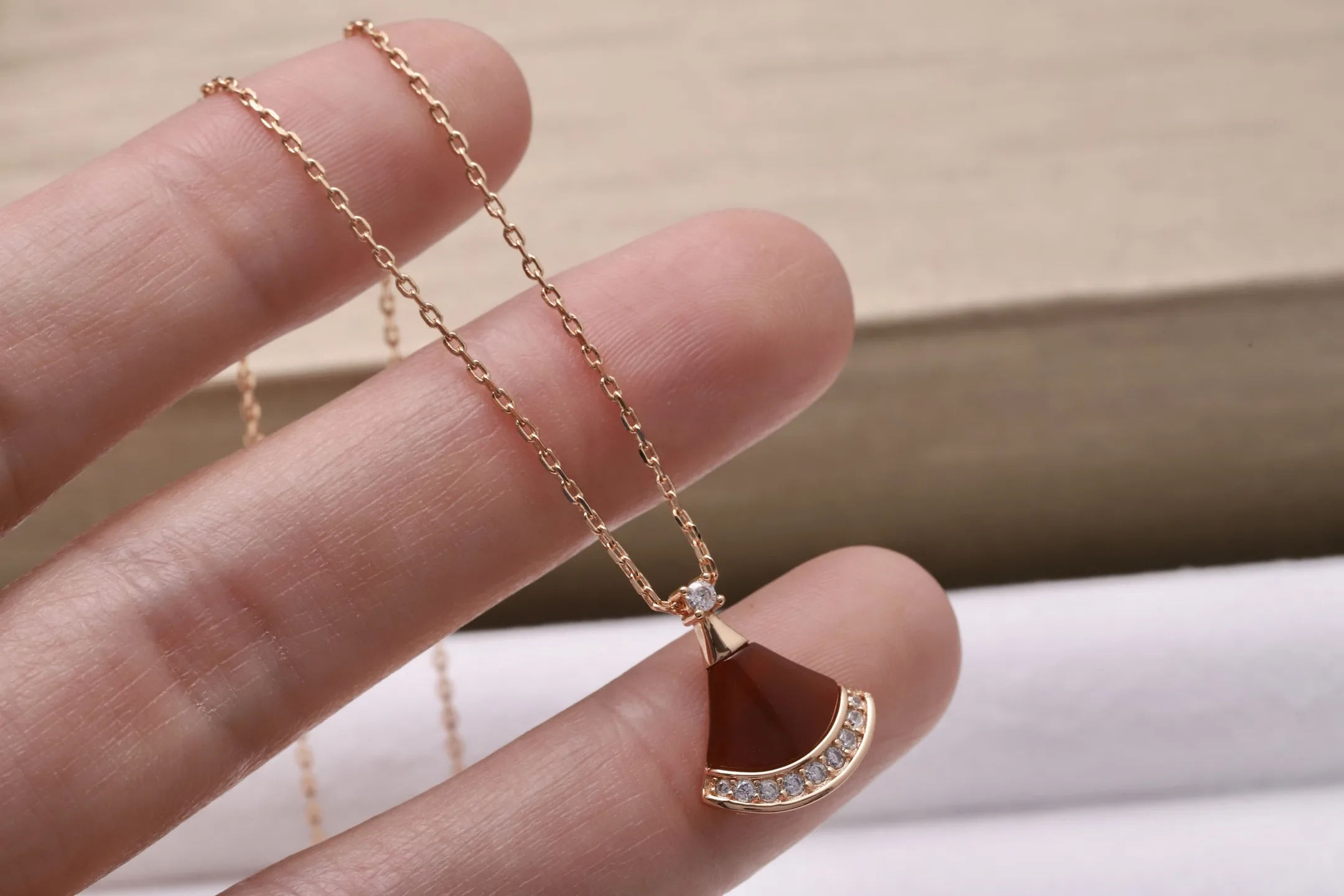 Divas' Dream Carnelian Pendant Necklace (Gold-Plated Brass) D14017134 — view 4