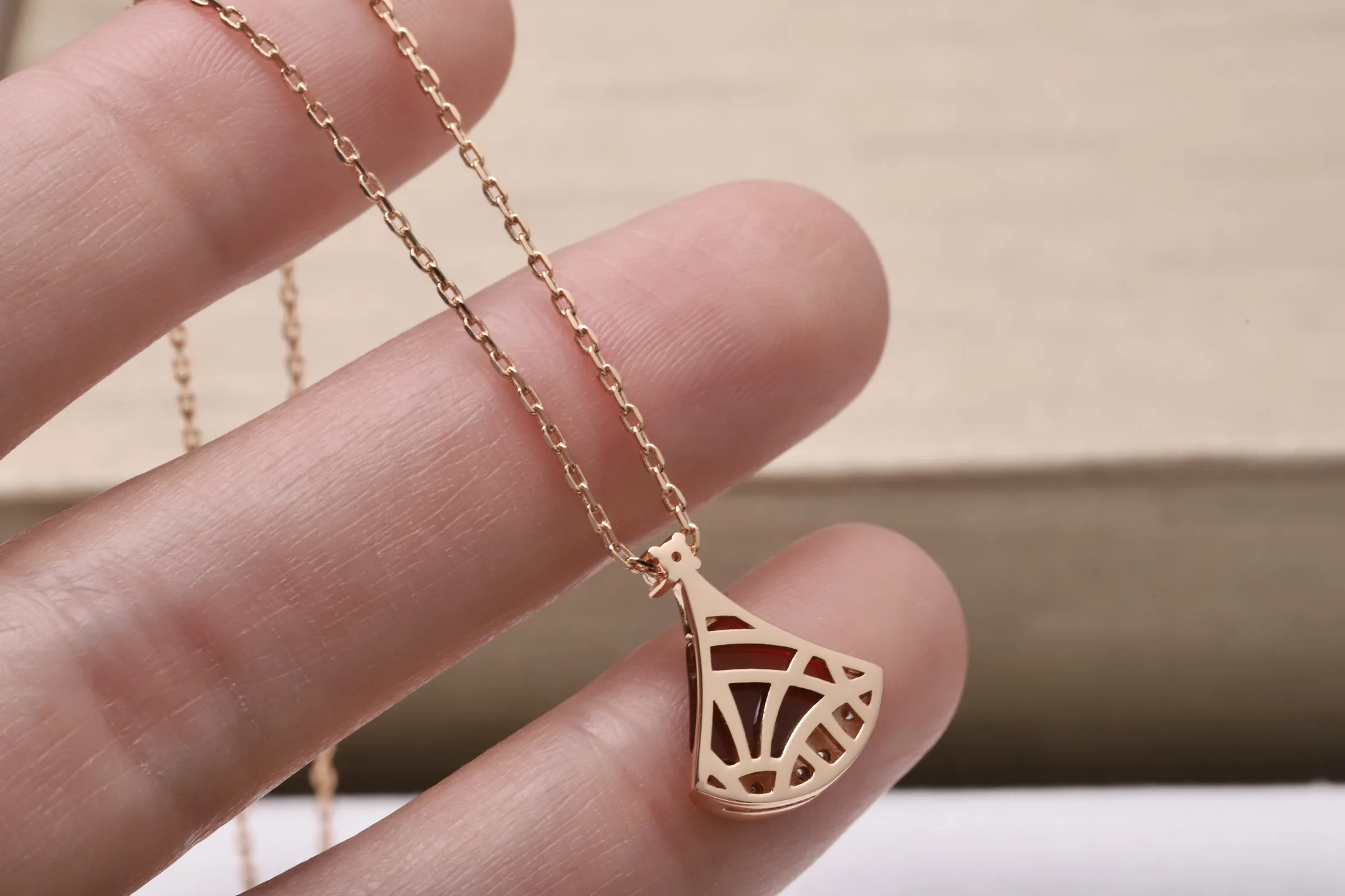 Divas' Dream Carnelian Pendant Necklace (Gold-Plated Brass) D14017134 — view 5