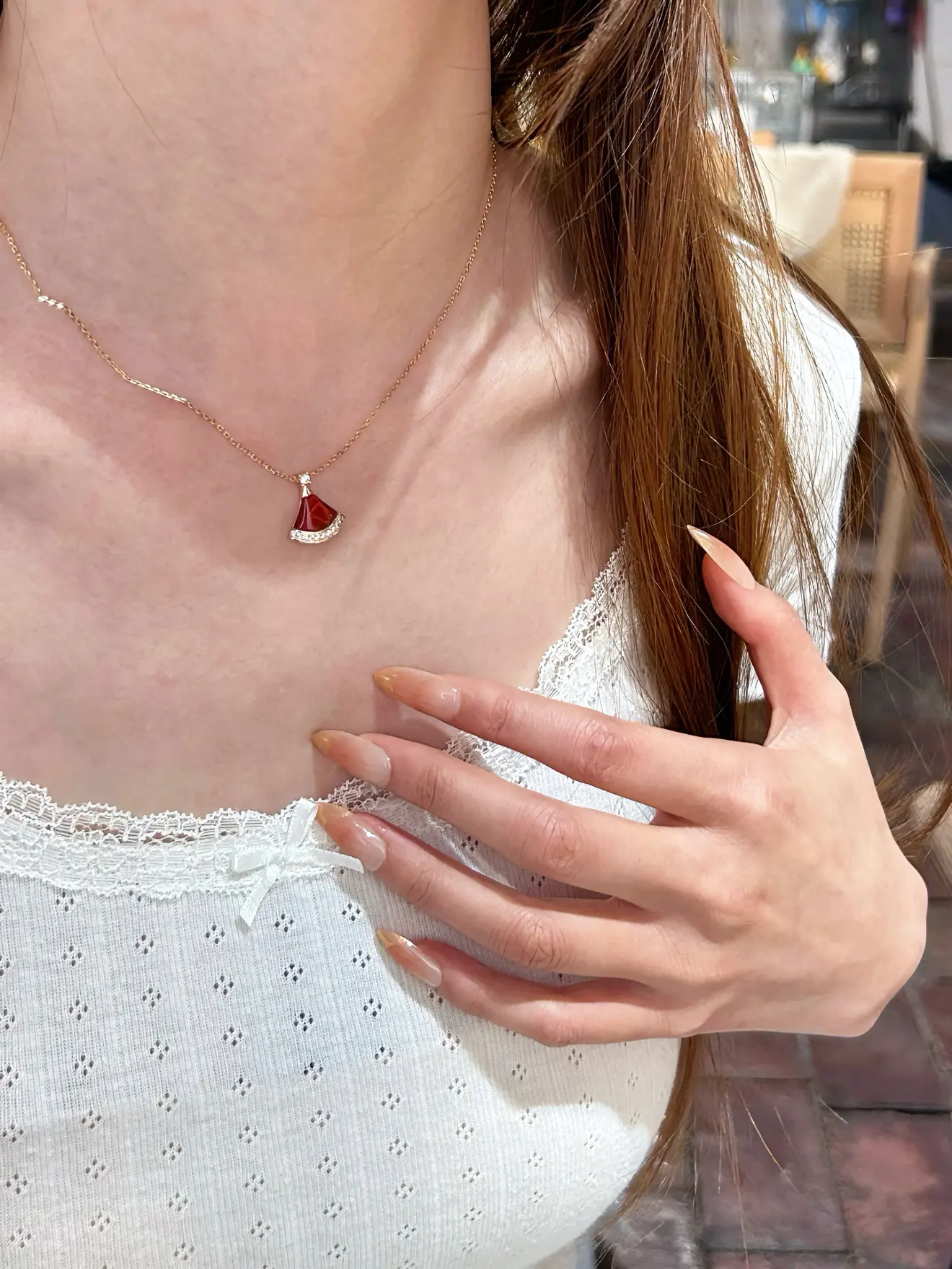 Divas' Dream Carnelian Pendant Necklace (Gold-Plated Brass) D14017134 — view 9