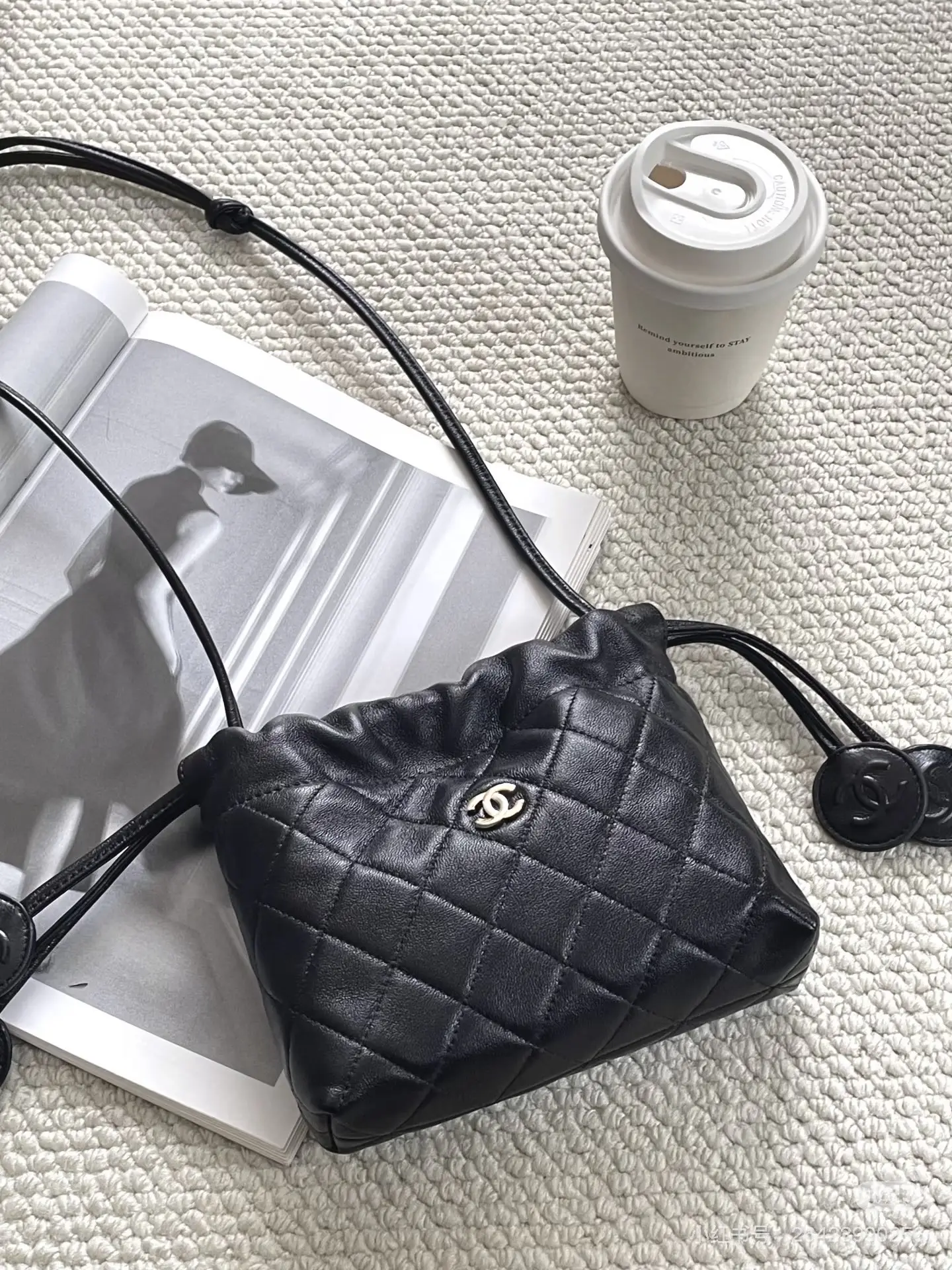 Chanel Quilted Drawstring Bucket Bag D37018279 — view 2