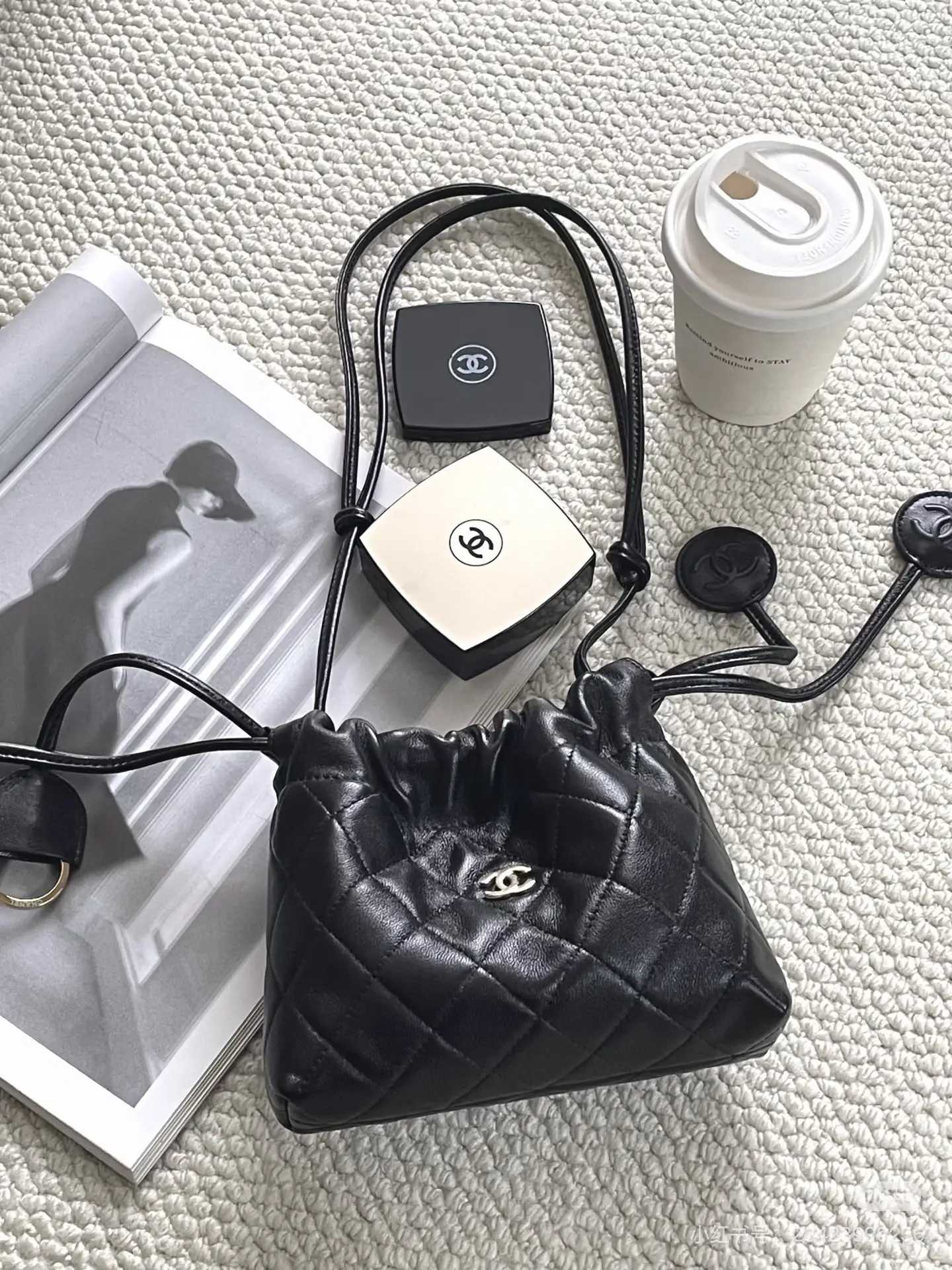 Chanel Quilted Drawstring Bucket Bag D37018279 — view 3