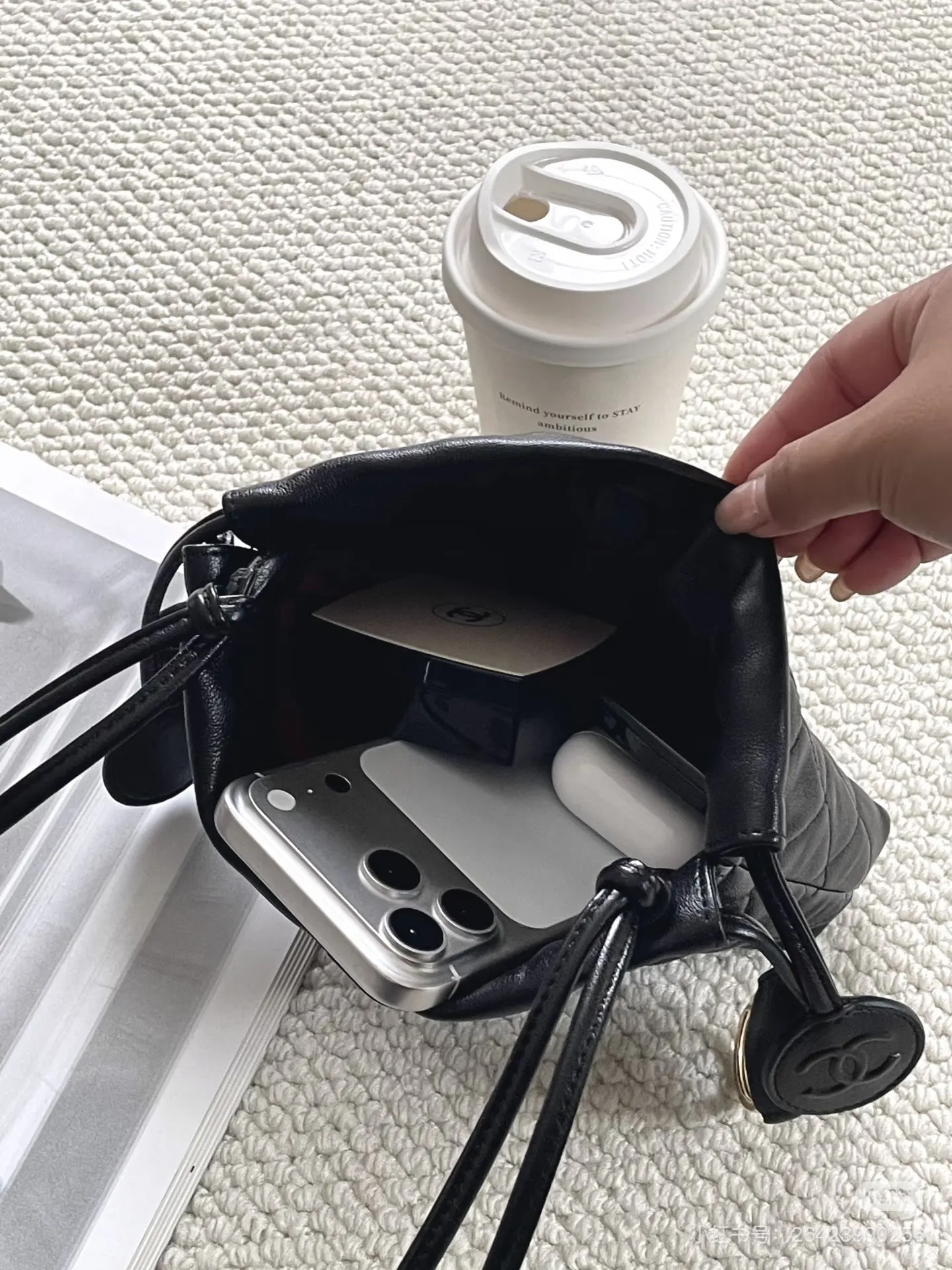 Chanel Quilted Drawstring Bucket Bag D37018279 — view 4