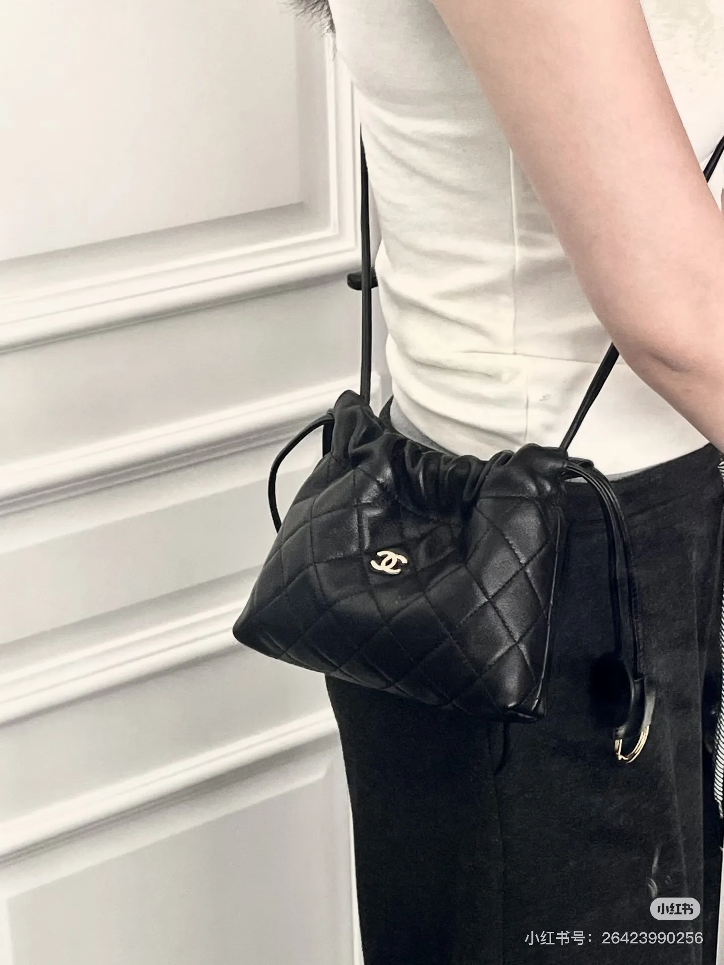 Chanel Quilted Drawstring Bucket Bag D37018279 — view 7