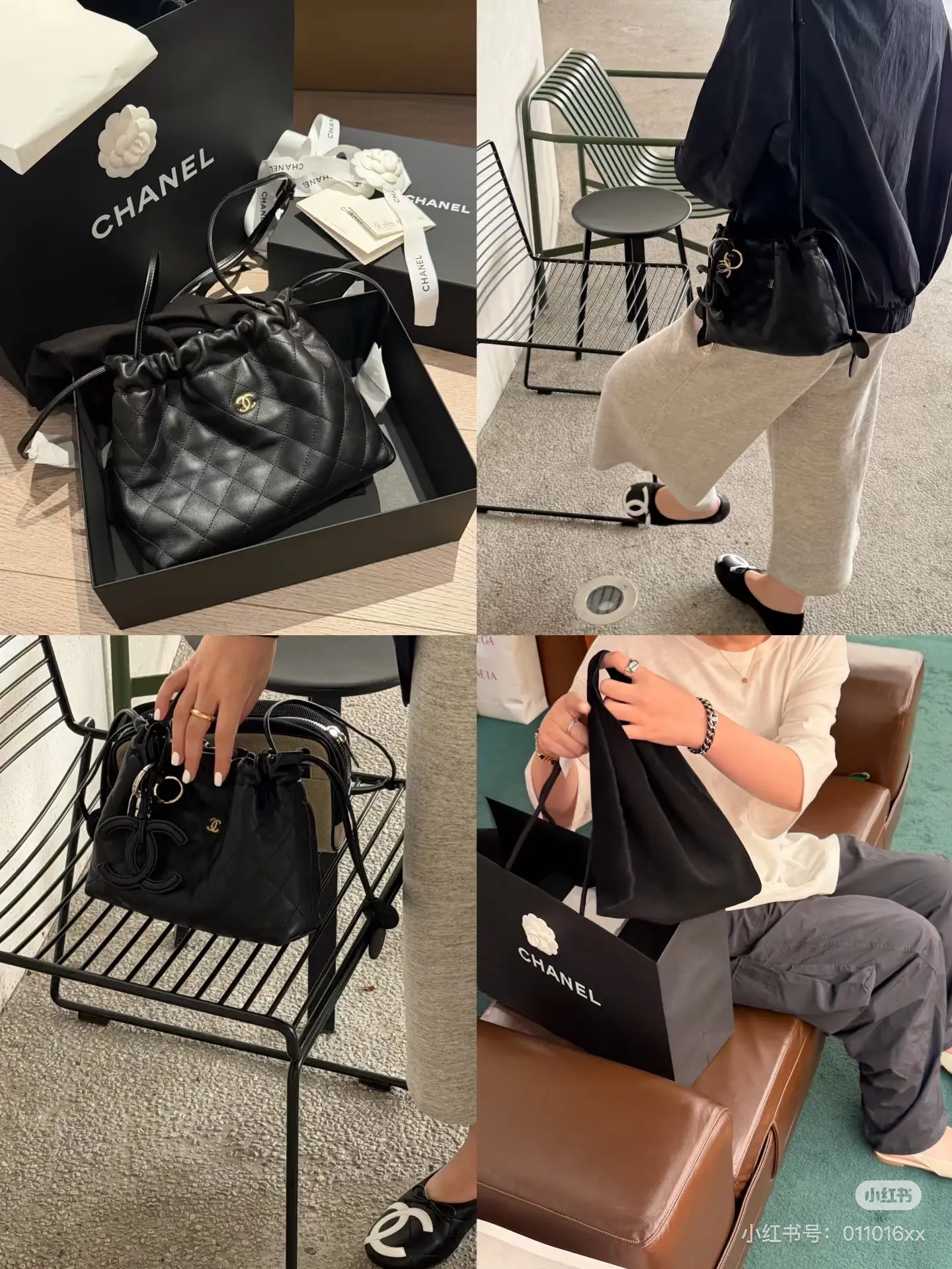 Chanel Quilted Drawstring Bucket Bag D37018279 — view 8