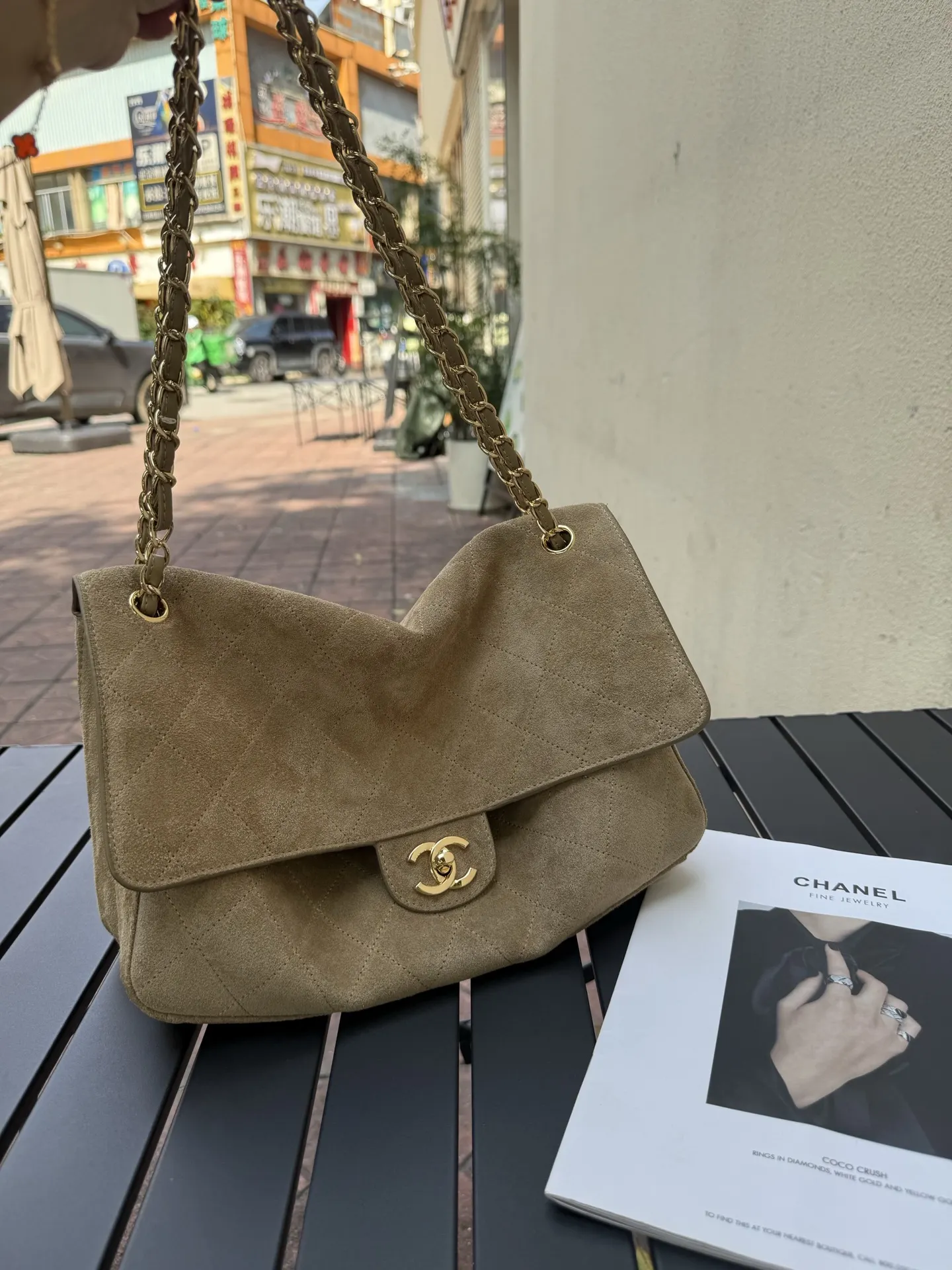Maxi Classic Flap Suede Shoulder Bag D49017754 — view 2