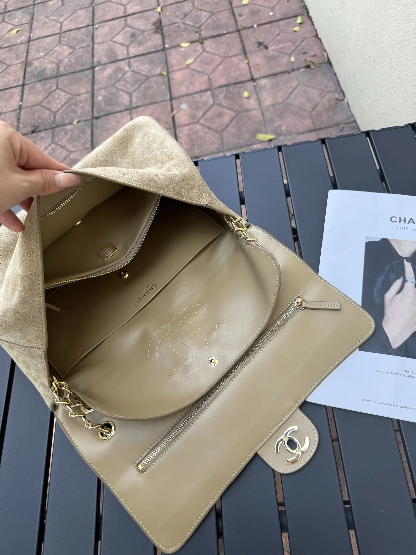 Maxi Classic Flap Suede Shoulder Bag D49017754 — view 7
