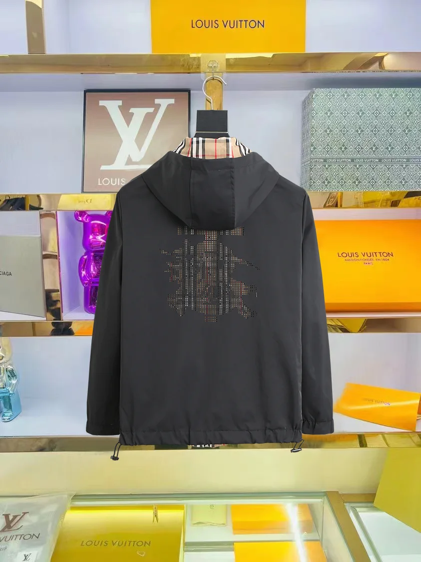 Check-Lined Hooded Shell Jacket D26014337 — view 3