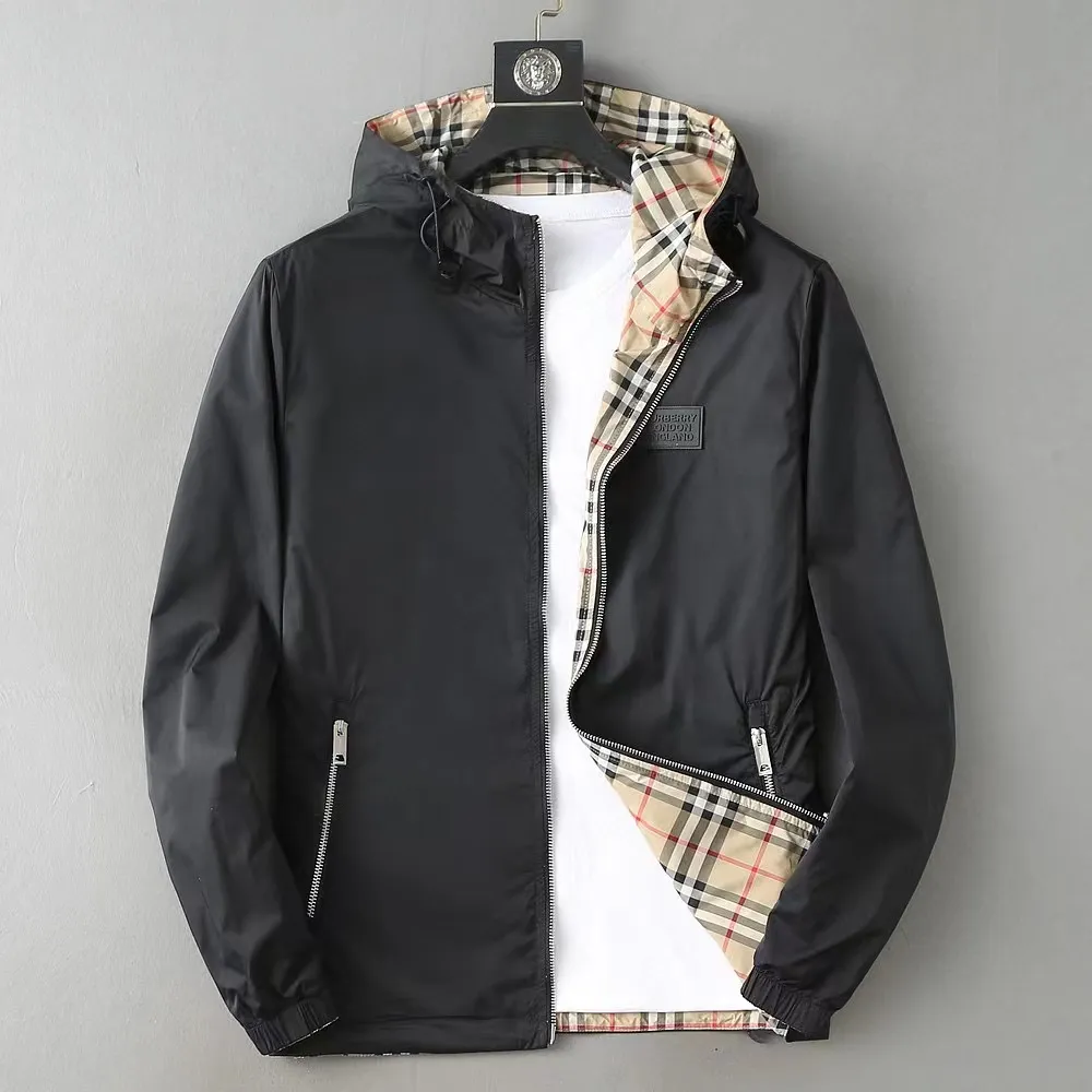 Check-Lined Hooded Shell Jacket D26014337 — view 4