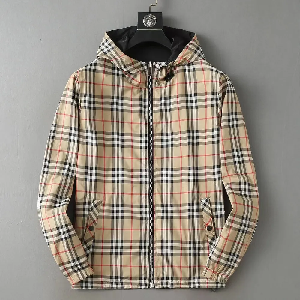 Check-Lined Hooded Shell Jacket D26014337 — view 5