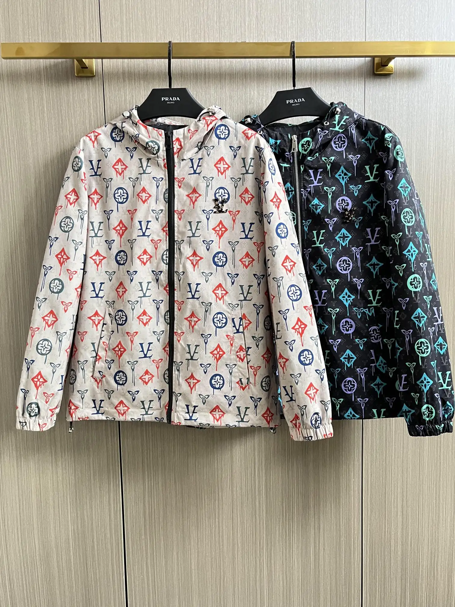 Graffiti Monogram Hooded Windbreaker Jacket D29014332 — view 9