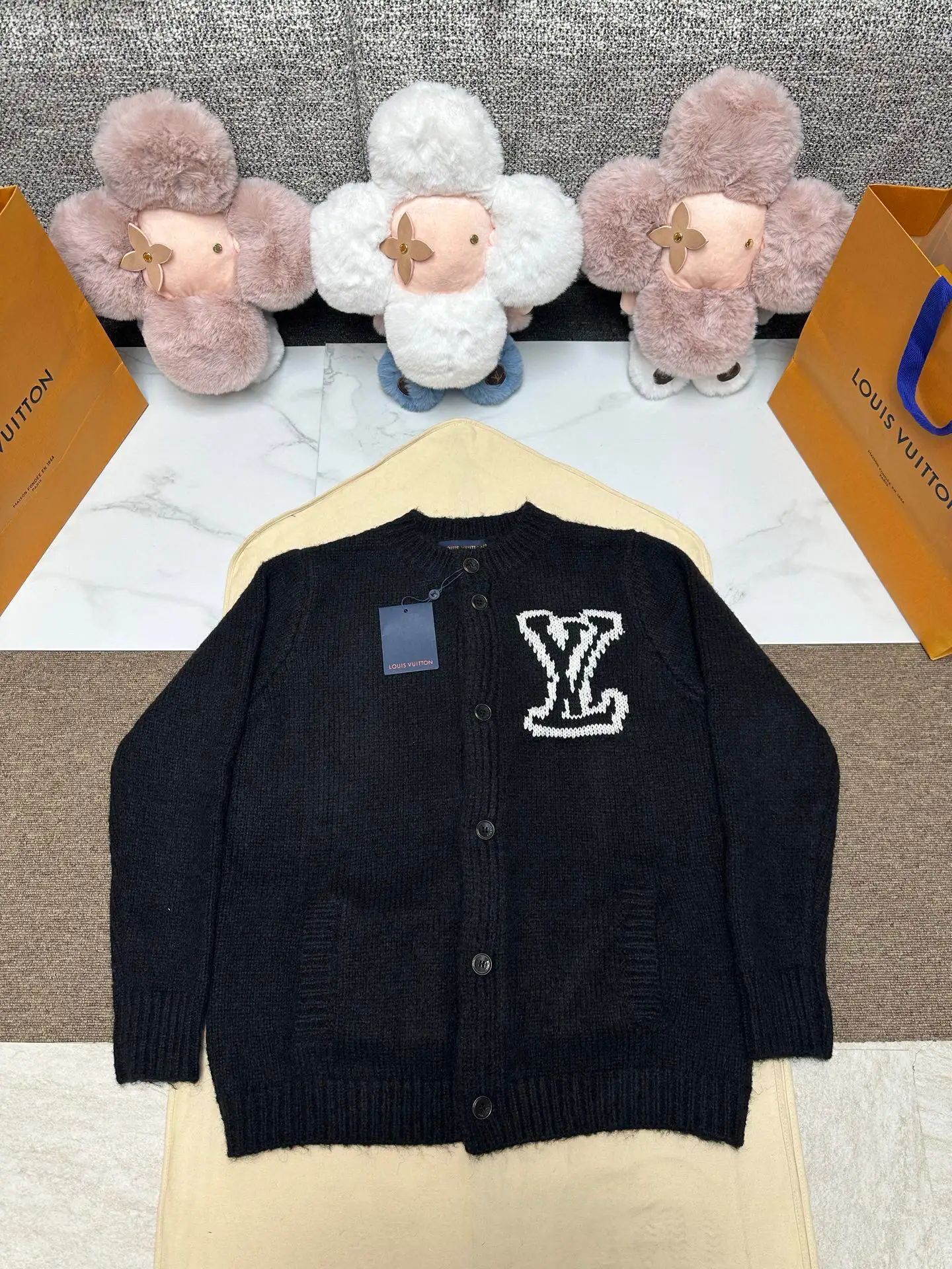 Logo Intarsia Wool-Blend Cardigan D22015985 — view 3
