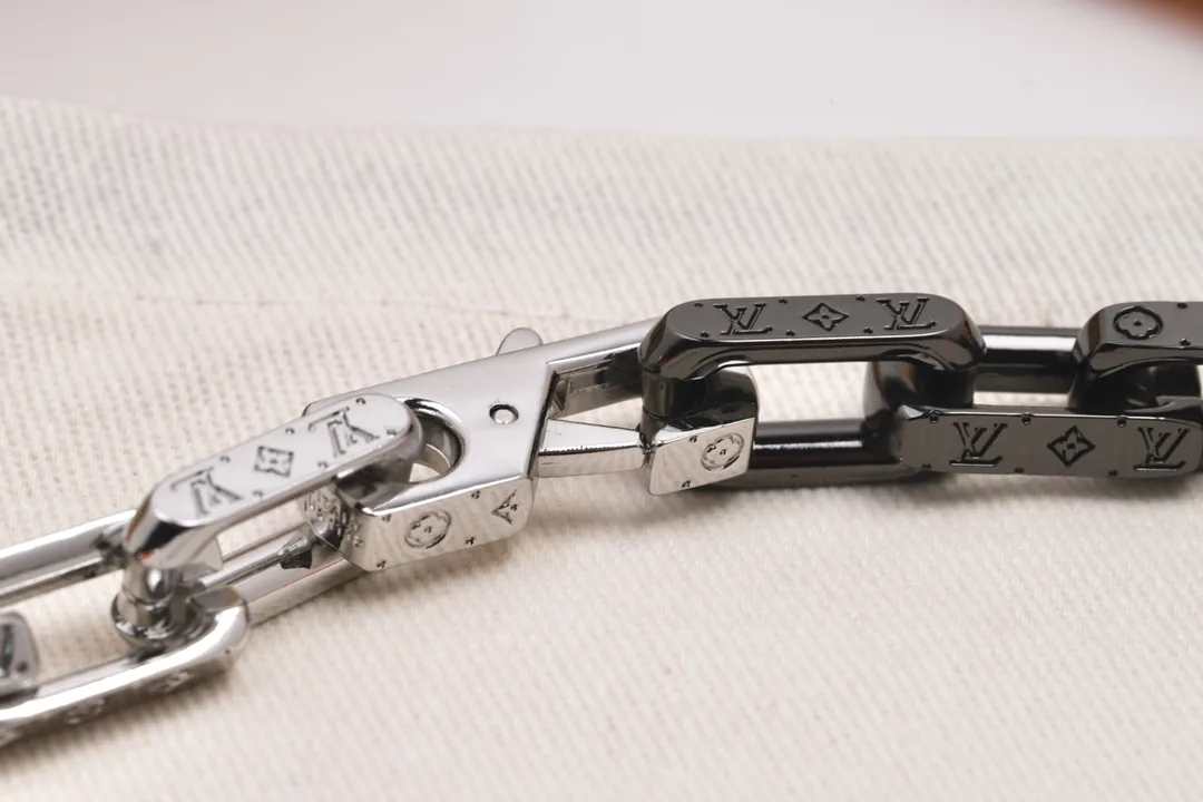 Monogram Links Chain Necklace (Titanium Steel) D15017353 — view 4