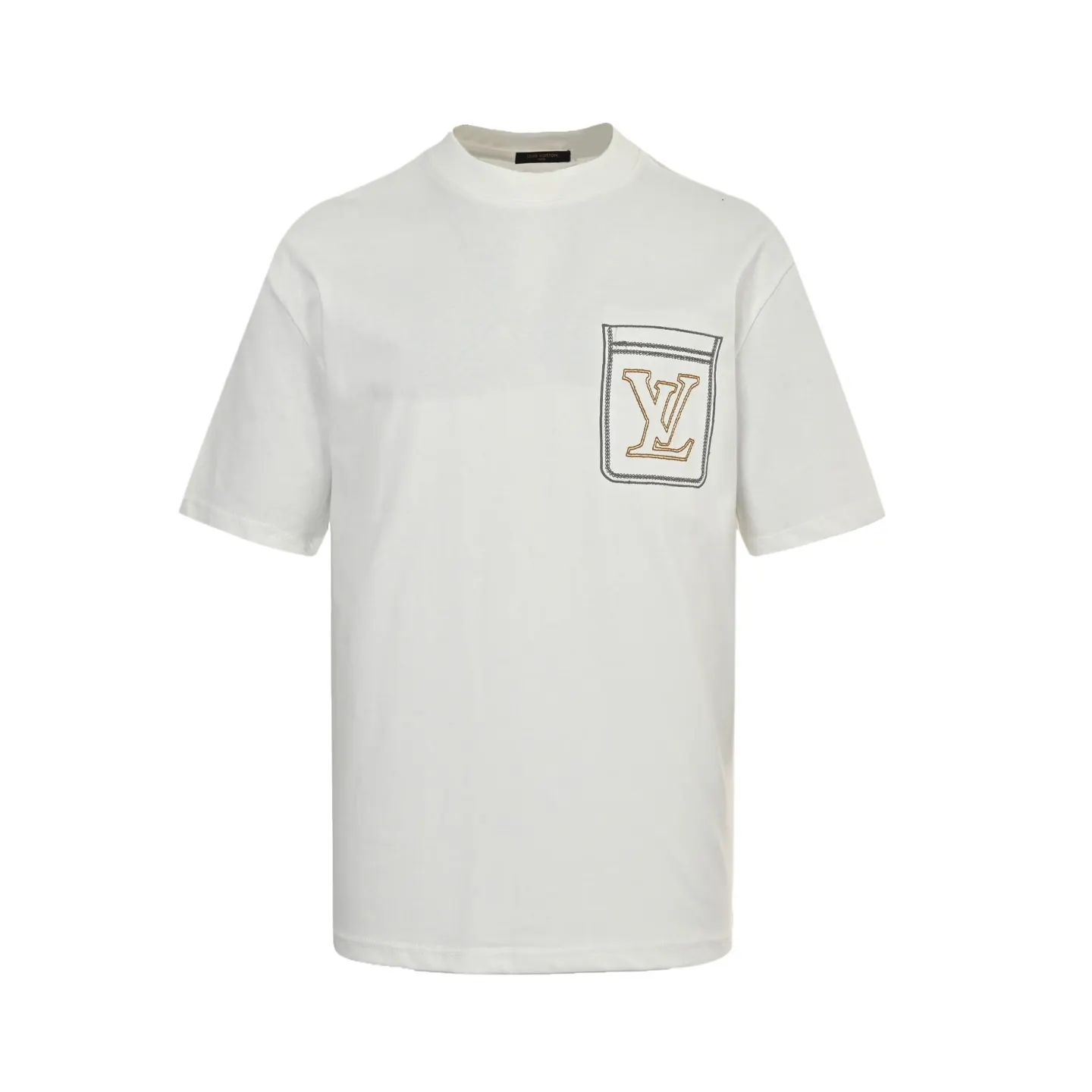 Embroidered Faux-Pocket Cotton T-Shirt D20512635