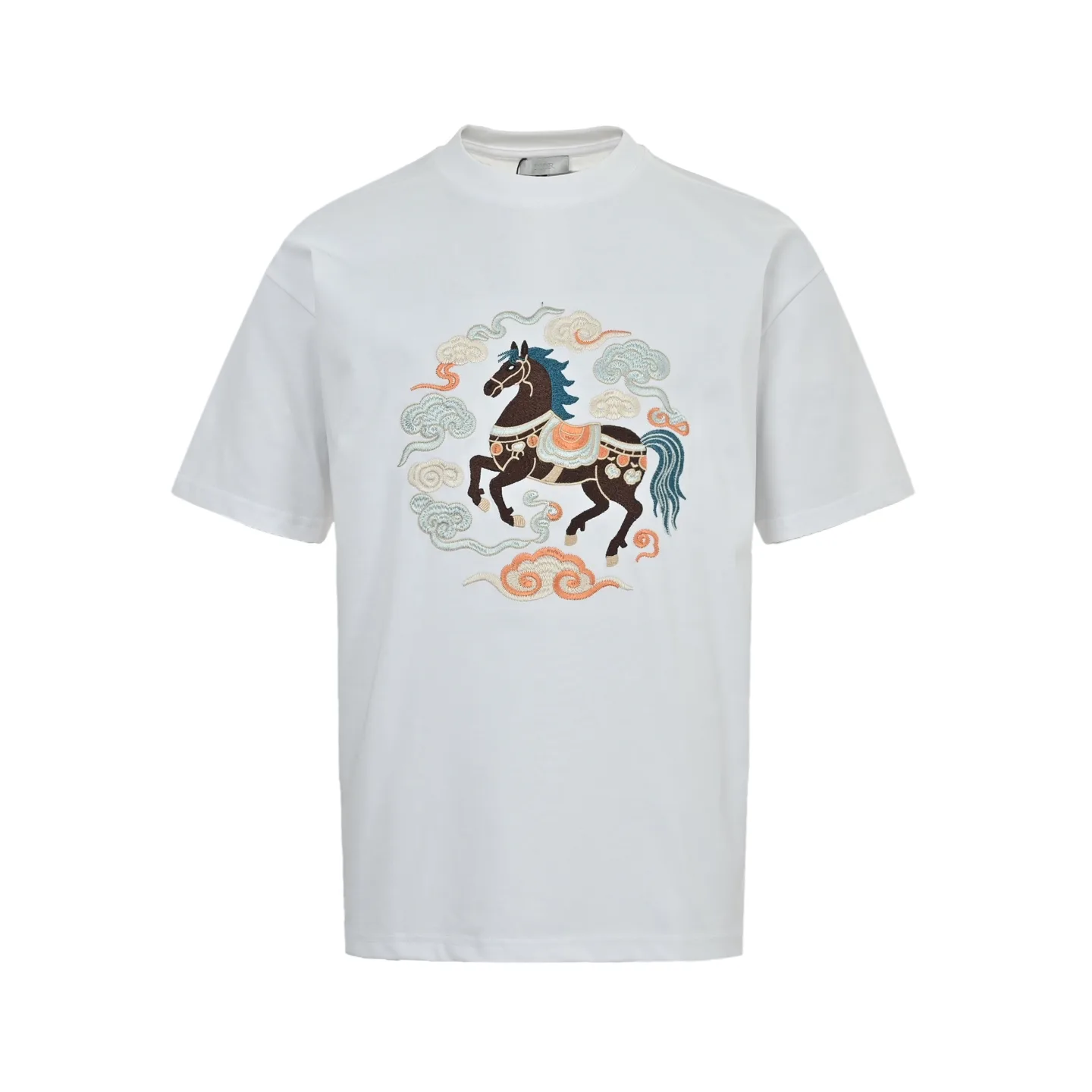 Embroidered Horse and Clouds T-Shirt D21012619
